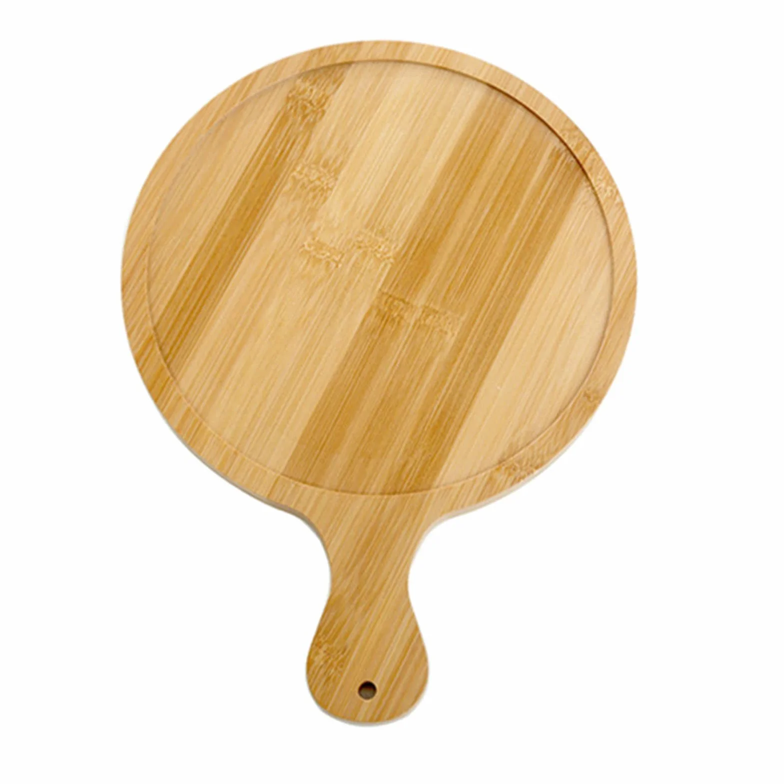 Shanrya Okrągły talerz do serwowania pizzy, solidna drewniana taca do serwowania pizzy do restauracji (15 cm do pizzy 12,7 cm)