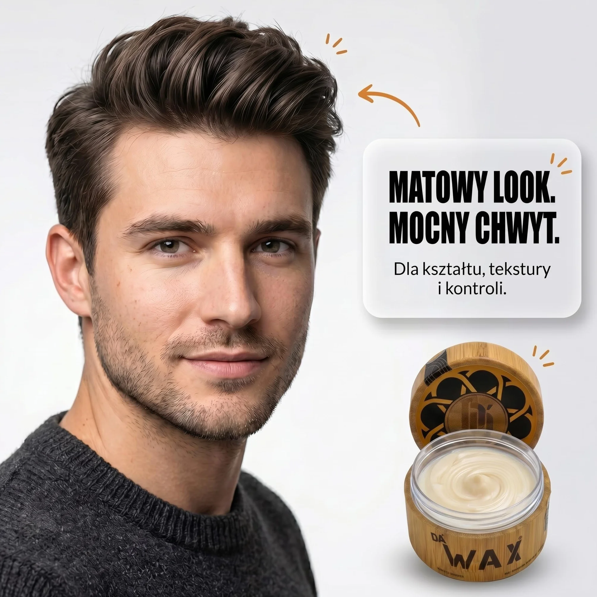 Da'Dude Da Wax 100 ml – Matowy Wosk do Włosów dla Mężczyzn – Mocny Utrwalacz do Stylizacji – Bezalkoholowy