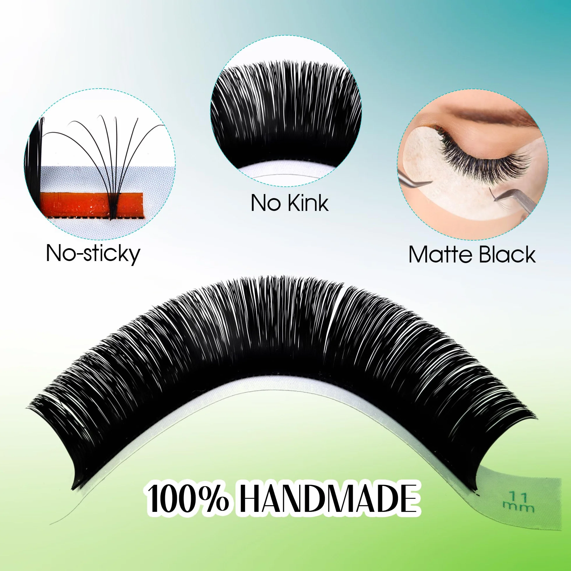 Rzęsy wachlarzowe, C curl 0,07, technika objętościowa, przedłużenia rzęs Easy Fan 3D, 5D, 8D, 10D, długość 8-14 mm, mieszanka rzęs do przedłużania rzęs od GEMERRY (0,07, mieszanka C curl)