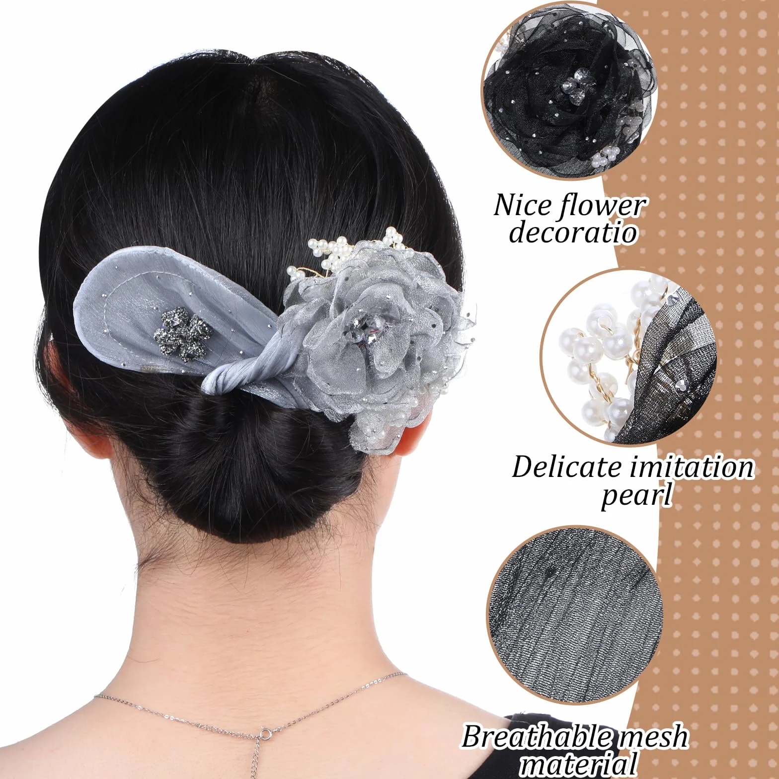 JIEYAO Hair Bun Roller 2 Sztuki Twist Hairstyle Kok Ozdoba Do Włosów Ręcznie Wyprofilowana Klips