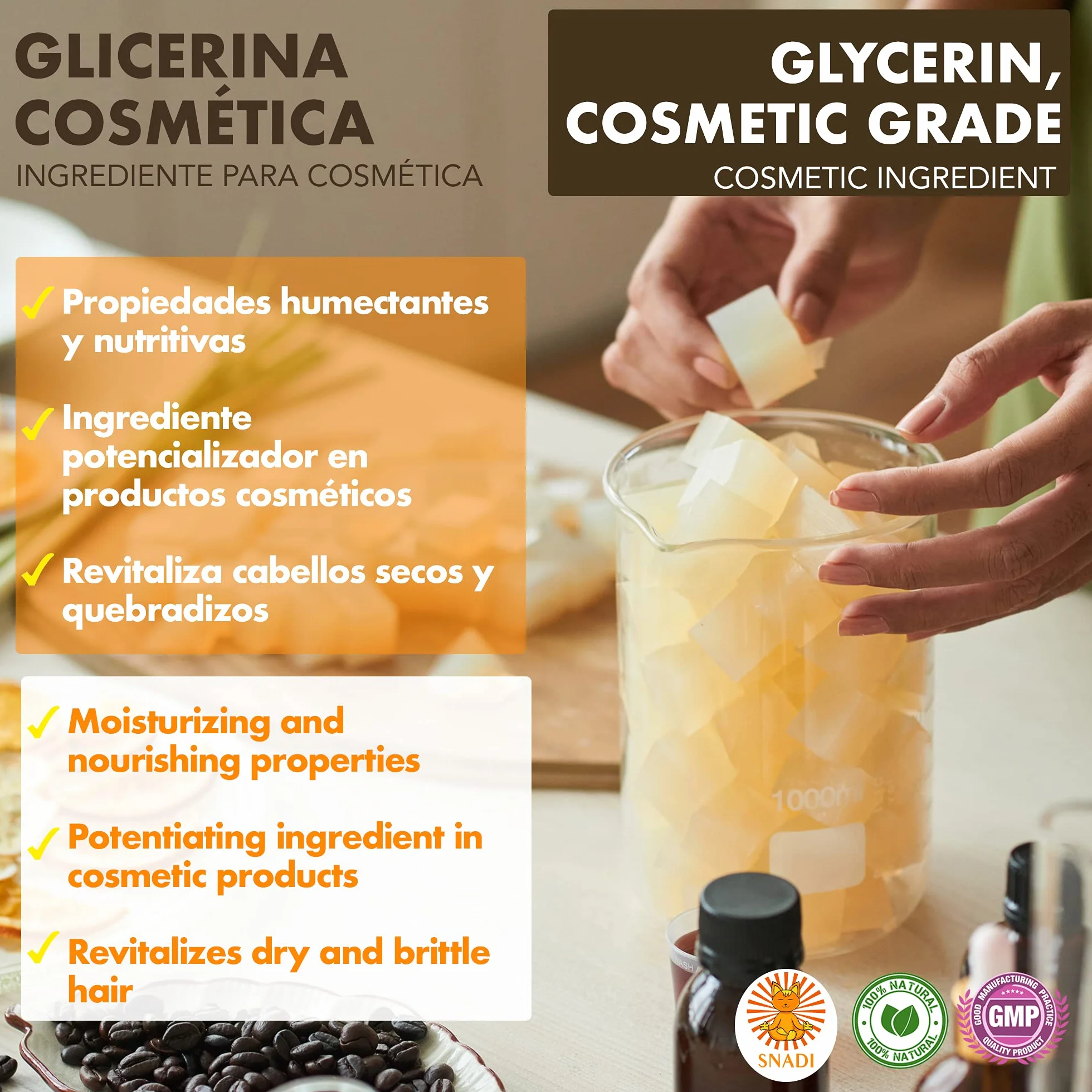 500 ml - Gliceryna (USP), Czystość +98% (Gliceryna Roślinna). Skóra glicerynowa, włosy, dłonie. Naturalna gliceryna.