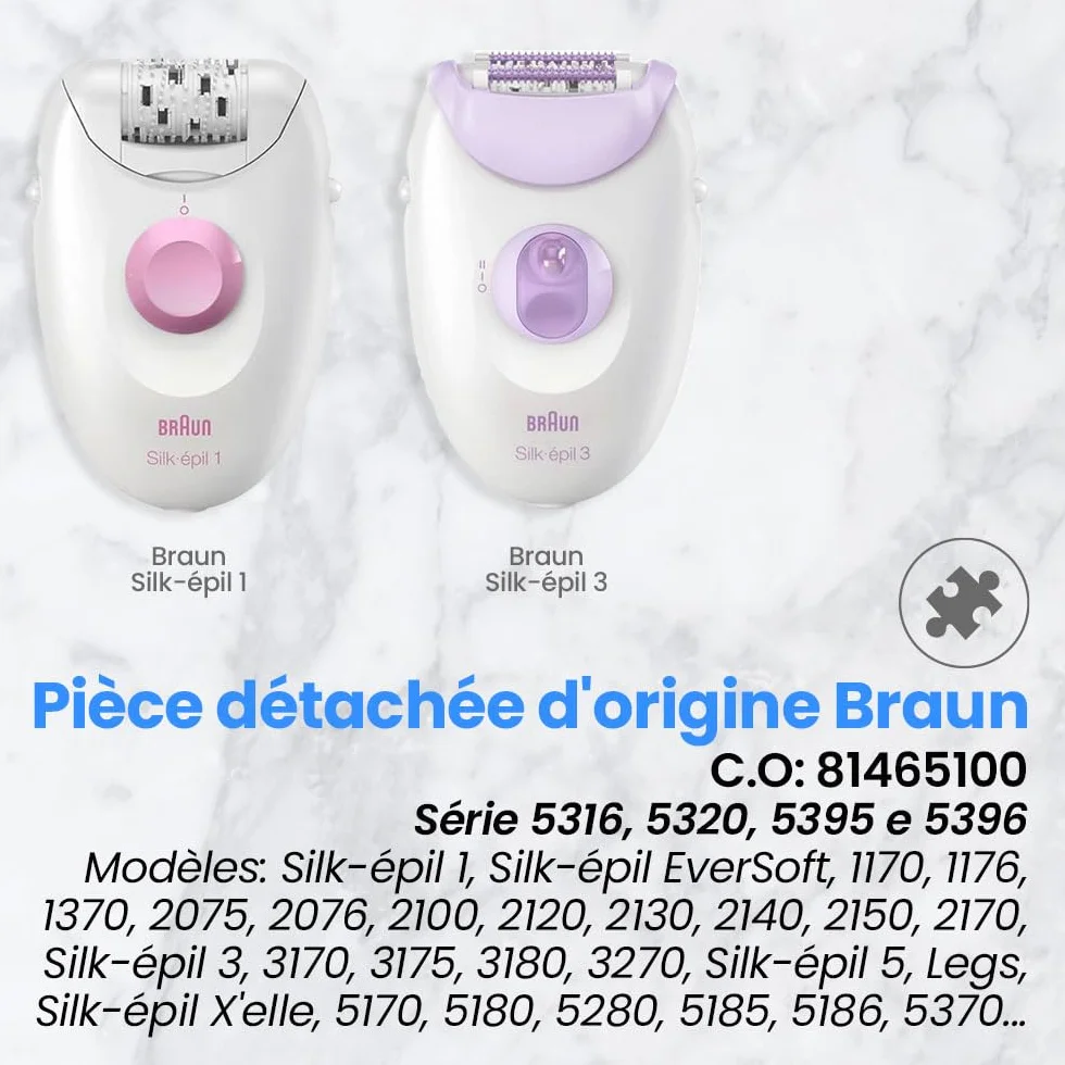 Anakel Home Głowica depilująca 81465100 Kompatybilna z Braun Silkepil 1, 3 i 5 | Typ 5316, 5320, 5395, 5396 | 20 Pincet, Oryginalne Zapasowe, Kolor Biały