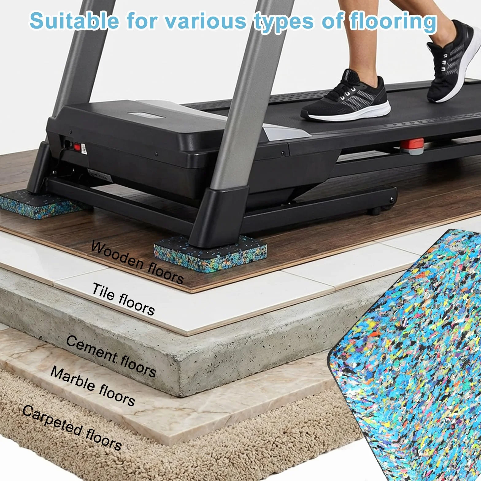 Podkładki wygłuszające do podstawy pralki – zestaw 4 mat antywibracyjnych 10 x 10 x 2 cm do pralki, suszarki i sprzętu fitness – wysokiej jakości guma, antypoślizgowe i chroniące podłogę, bardzo