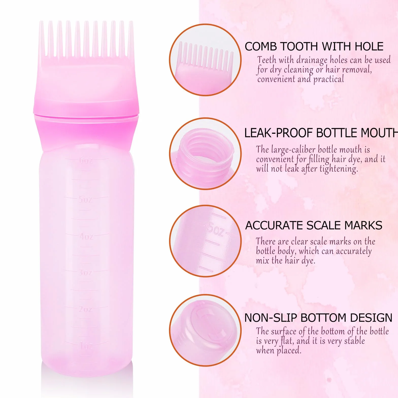 Mozeat Lens Butelka ze szczotką do farbowania włosów, 180 ml, 2 sztuki farb do włosów, pędzel, butelka, szampon, farba do włosów, grzebień, aplikator, grzebień do farbowania włosów, narzędzia