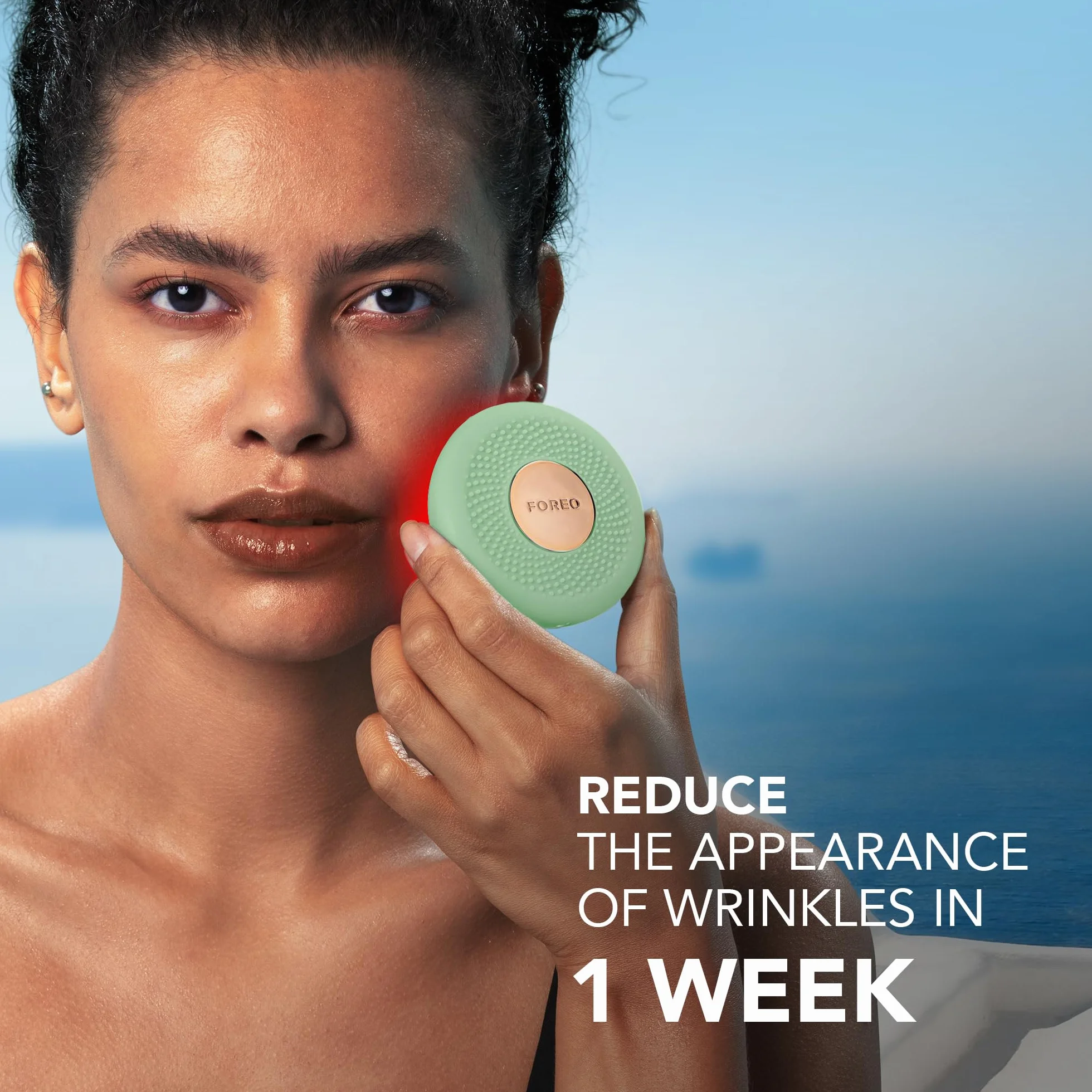 FOREO UFO 3 go urządzenie do pielęgnacji skóry twarzy w podróży – krem nawilżający – pielęgnacja przeciw starzeniu się skóry – pełne spektrum LED i terapia światłem czerwonym – terapia termoterapia –
