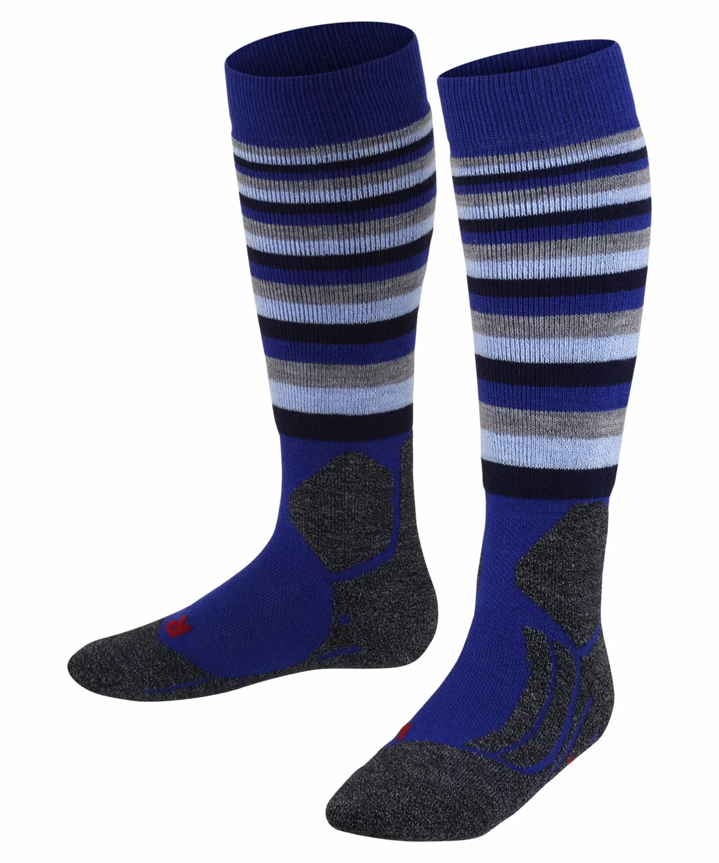 FALKE Uniseks - dzieci Skarpety narciarskie SK2 Intermediate Stripes K Kh Wełna ciepłe grube 1 Para, Niebieski Yve 6714, 31-34
