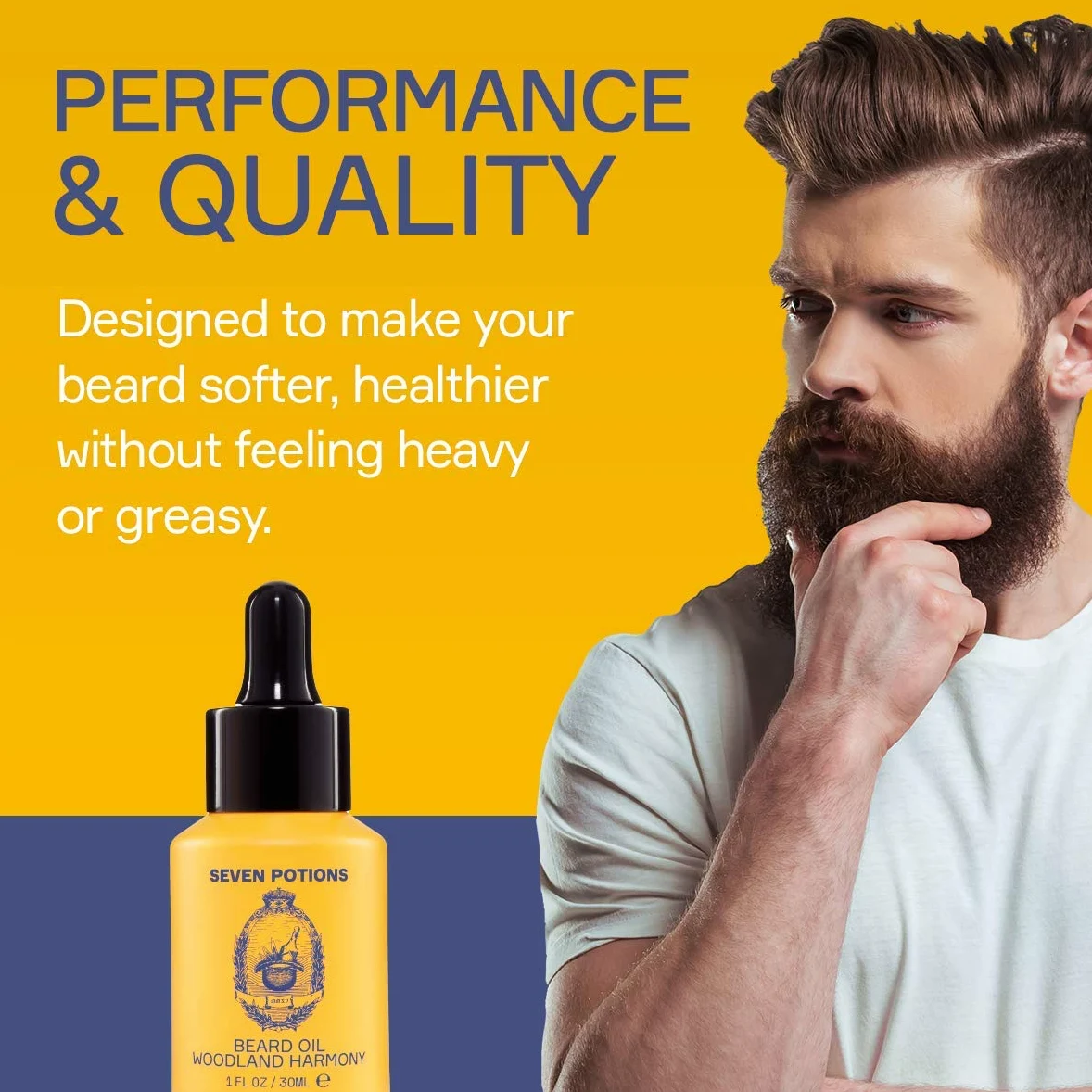 Seven Potions Olejek do brody premium z olejkiem jojoba, naturalny, wegański, zmiękczacz do brody