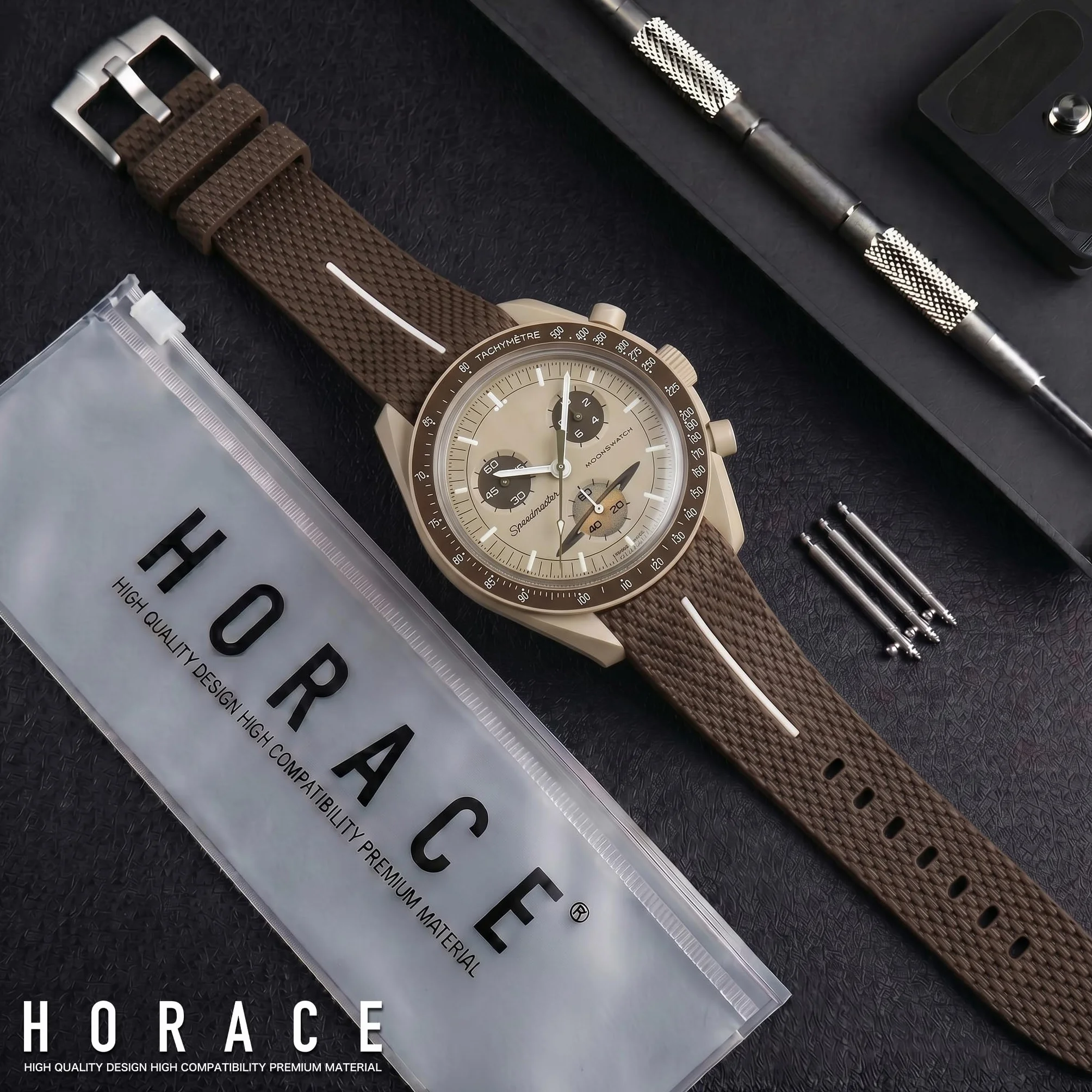 HORACE Uniwersalny gumowy pasek szybkozłączny kompatybilny z Omega x Swatch MoonSwatch 20 mm