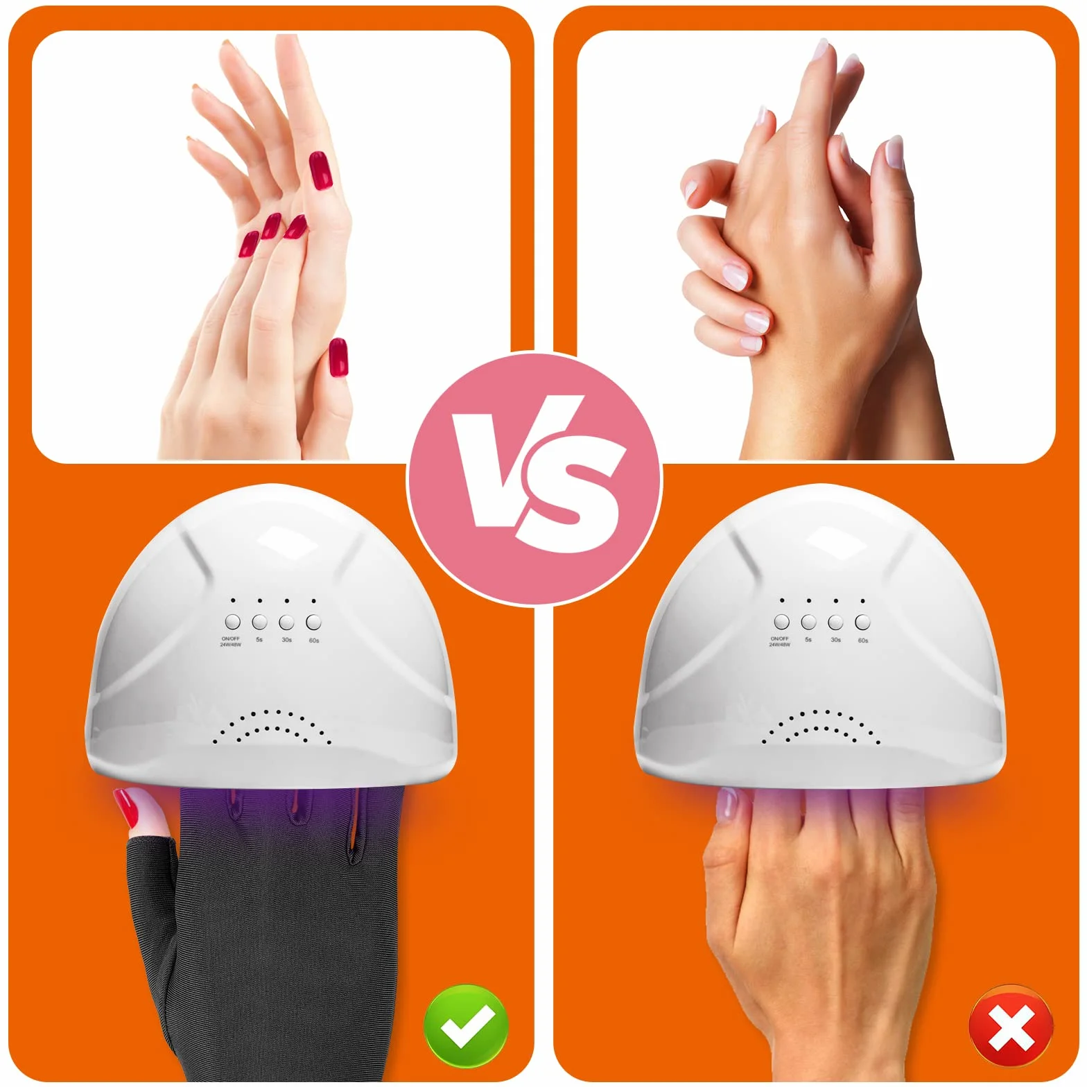 Sibba 1 para rękawic UV do paznokci lampa artystyczna ochrona światła LED Flash żelowy lakier do manicure pielęgnacja bez palców nawilżający ochraniacz dłoni narzędzia anty-słońce kobiety