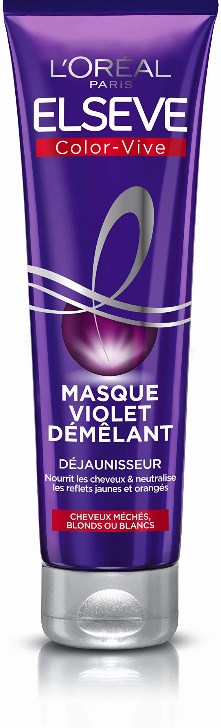 L'Oréal Paris - Fioletowa maska do usuwania żółknięć - do włosów rozjaśniających, blond lub białych - Neutralizacja żółtych i pomarańczowych refleksów - Elseve Color-Vive - 150 ml