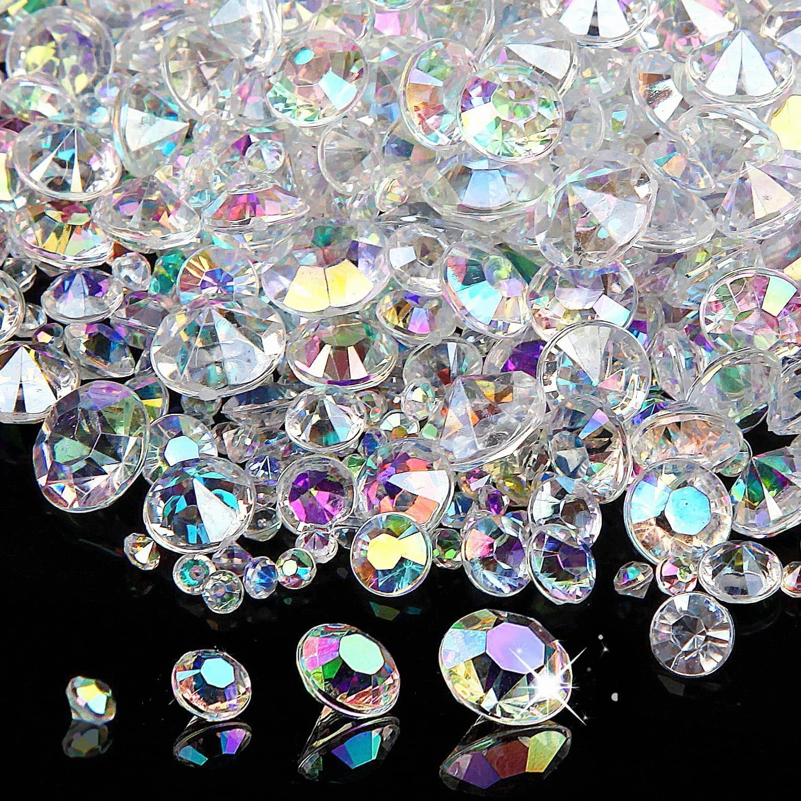 Mbsomnus 5000 sztuk diamentów dekoracyjnych, przezroczyste kamienie dekoracyjne do posypywania, diamenty ślubne, kryształy dekoracyjne do posypywania, błyszczące brilanty, kamienie dekoracyjne na
