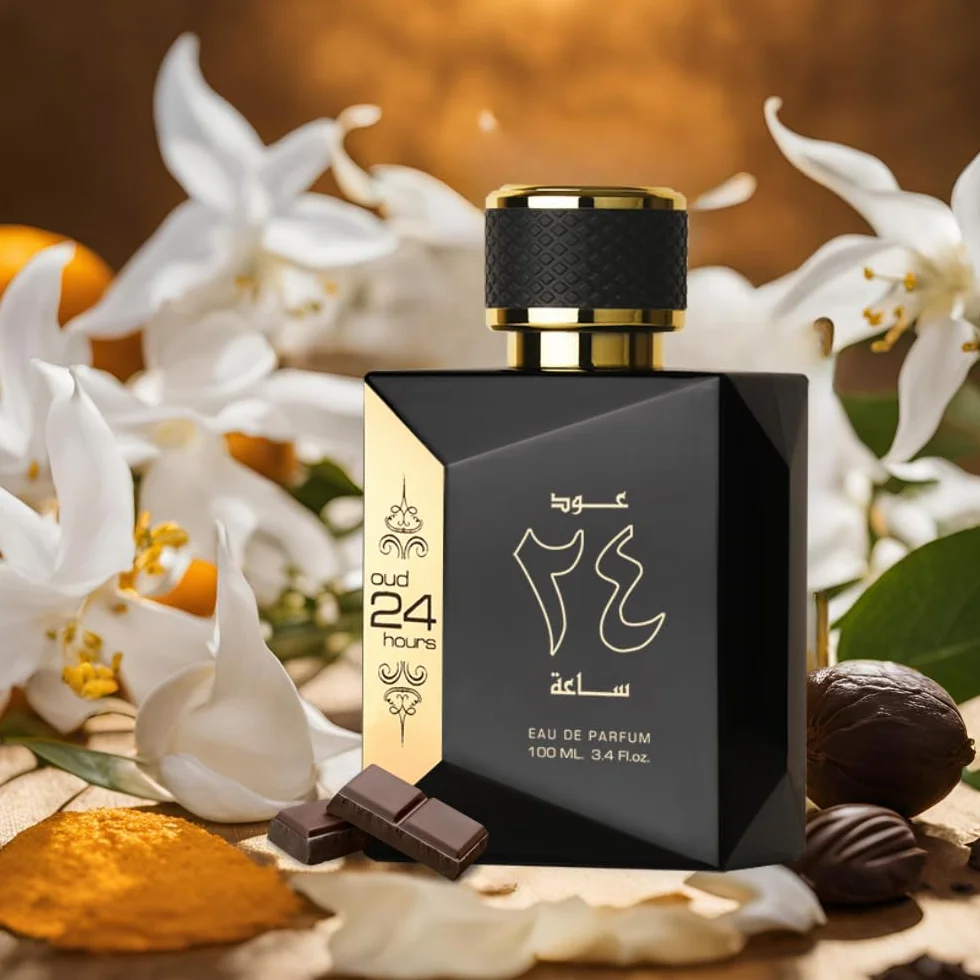 Oud 24 hours 100ml Arabian Perfume Spray Lemon Fruity Chocolate Vanilla Agar woody Musk Amber by Ard al Zaafaran