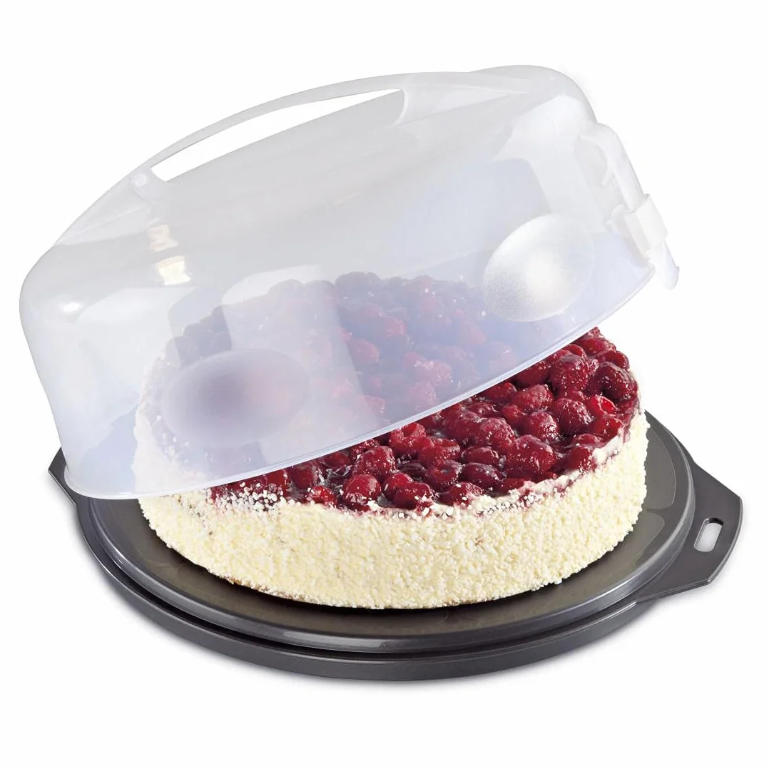 Xavax Pudełko do Transportu Ciasta, Tworzywo Sztuczne, Przeźroczysty/Czarny, ø 31.5 cm