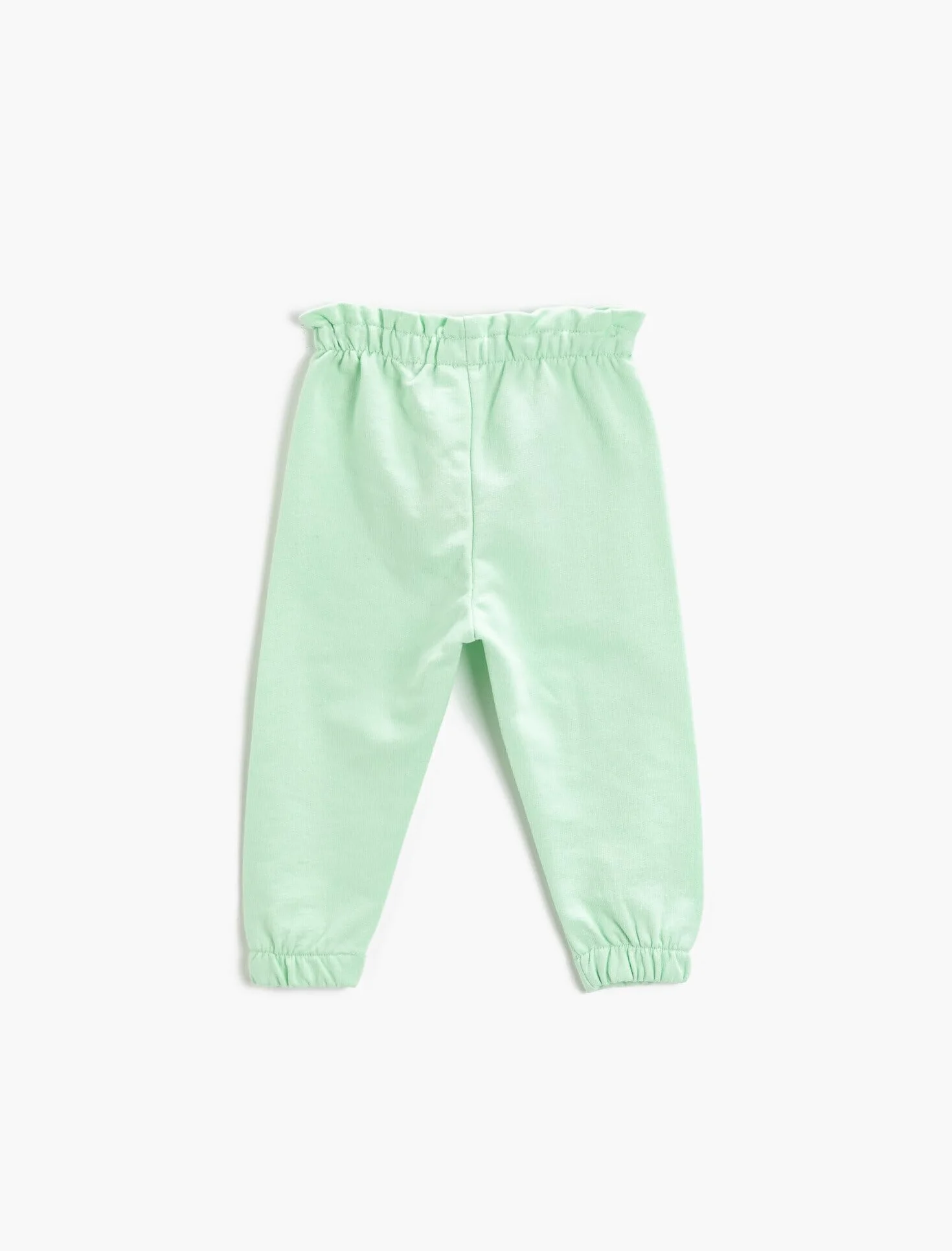 Koton Spodnie Dresowe Z Bawełny Frilled Waist Jogger - Dół Sweat Bottom Niemowlęta - dziewczynki