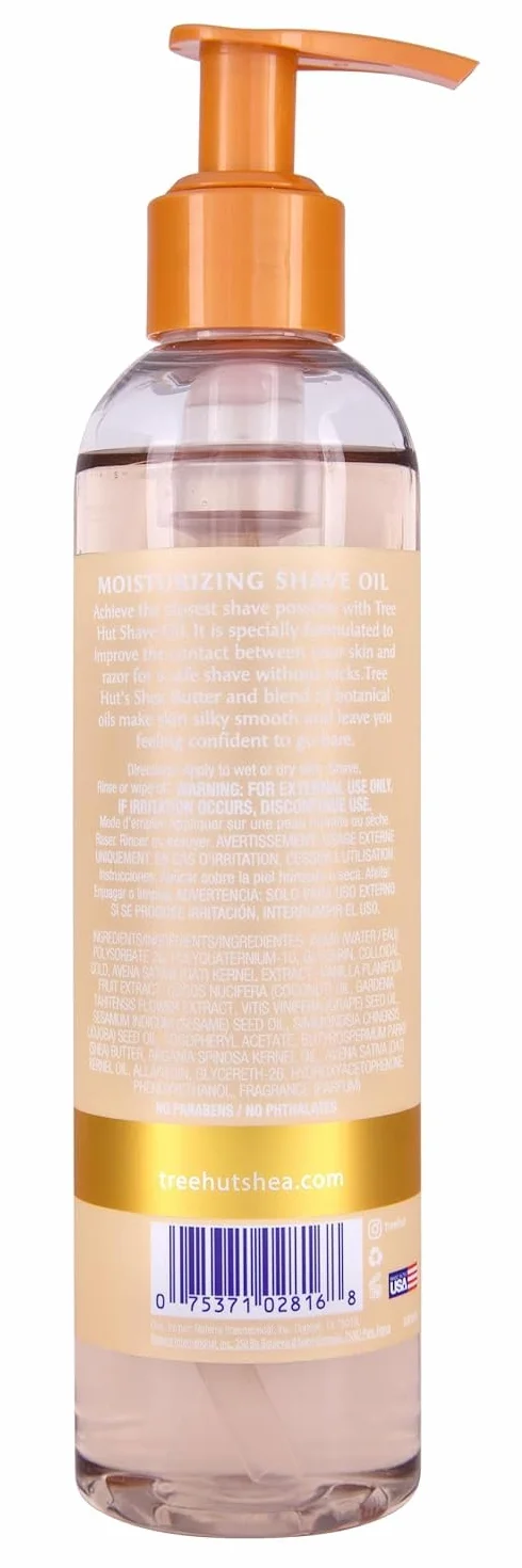 Tree Hut nawilżający olejek do golenia wanilia, masło shea, naturalne olejki, 7,7 fl oz