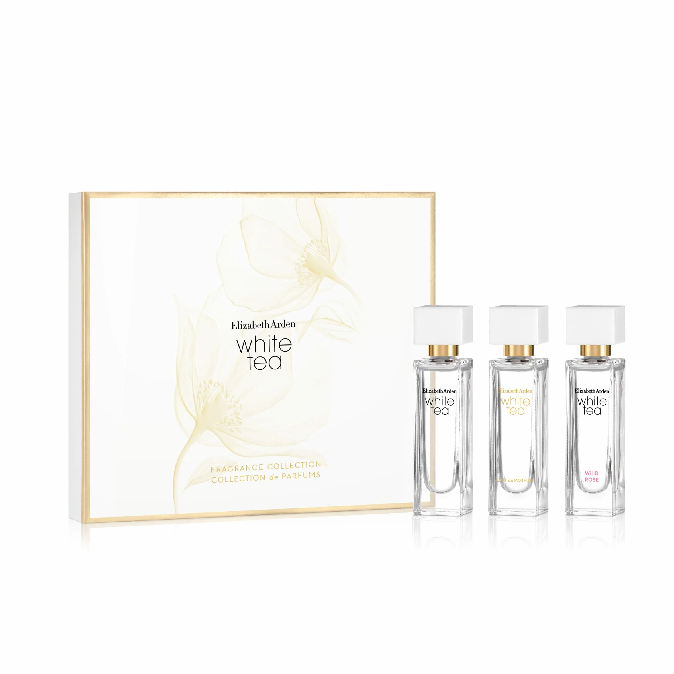 Elizabeth Arden, White Tea, żywy zapach, 3 miniatury po 10 ml, prezent dla kobiet