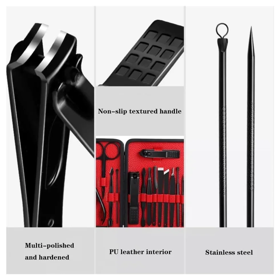 Stainless Steel Nail Care Set, Professional Manicure & Pedicure Kit for Men Women, Obcinacz do paznokci