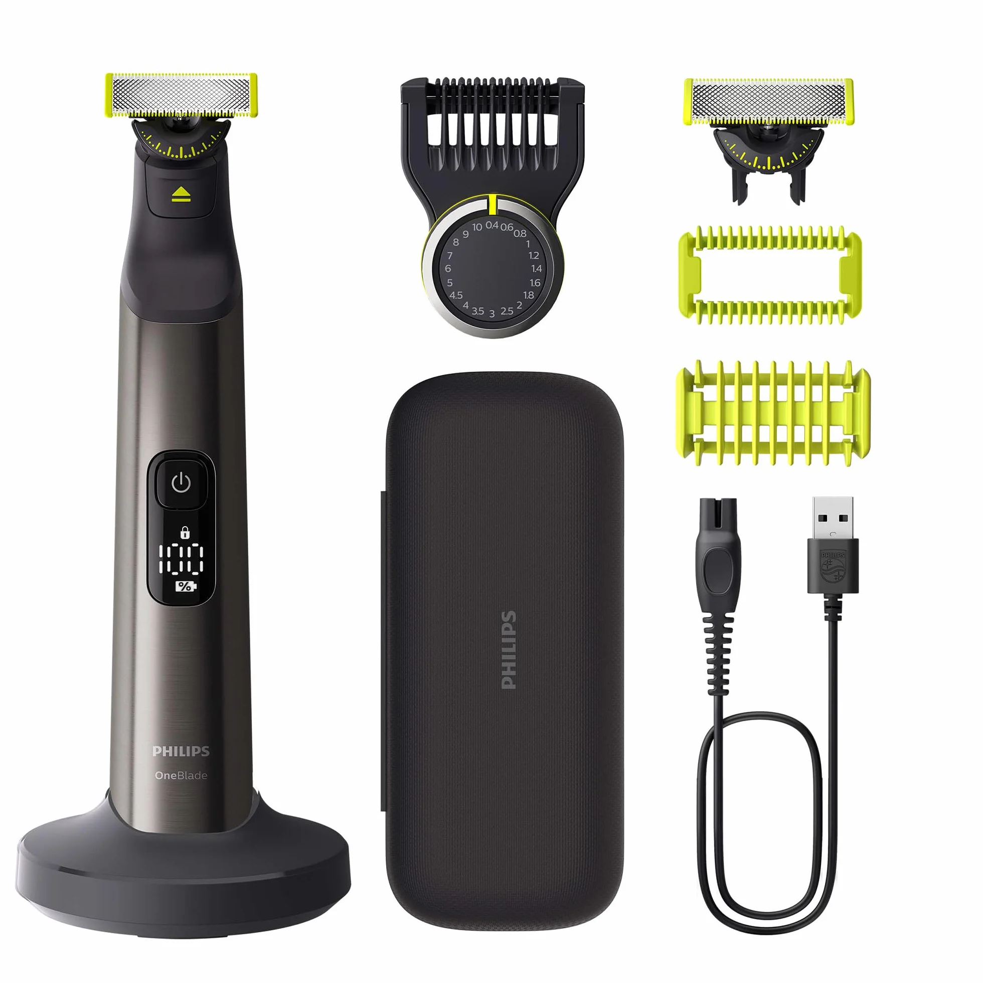 Philips OneBlade Pro 360 QP6652/30 Elektryczny trymer do twarzy i ciała, golarka i groomer, 2x 360 ostrzy, zestaw do ciała