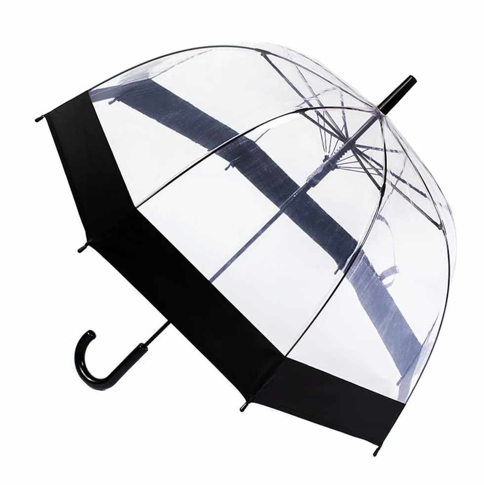 ThreeH Przezroczysty parasol bąbelkowy łatwy w trzymaniu uchwyt solidna plastikowa przezroczysta kopuła 8 żeber automatycznie otwierany kij parasol przeciwdeszczowy