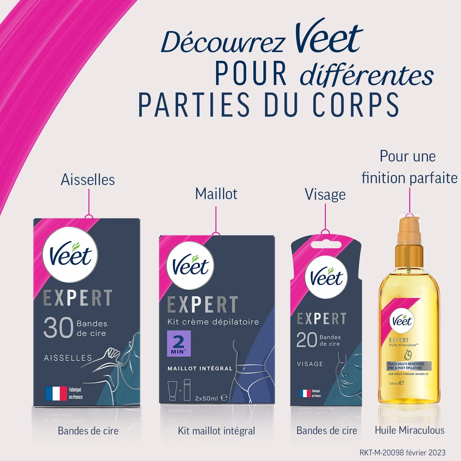 Veet EXPERT 40 pasków z zimnego wosku do depilacji ciała i nóg skóra wrażliwa