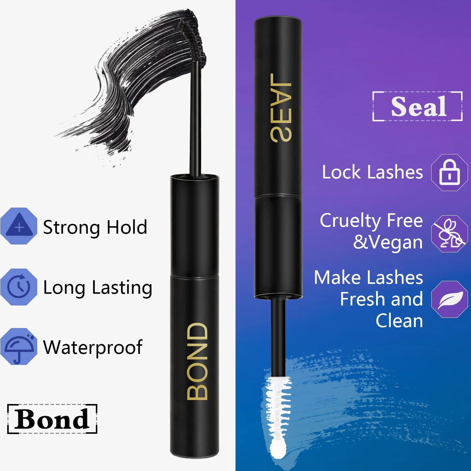 Obeyalash Lash Bond and Seal 10ml Strong Hold 48 Hours Waterproof Latex-free Cluster Lash Glue 2 IN 1