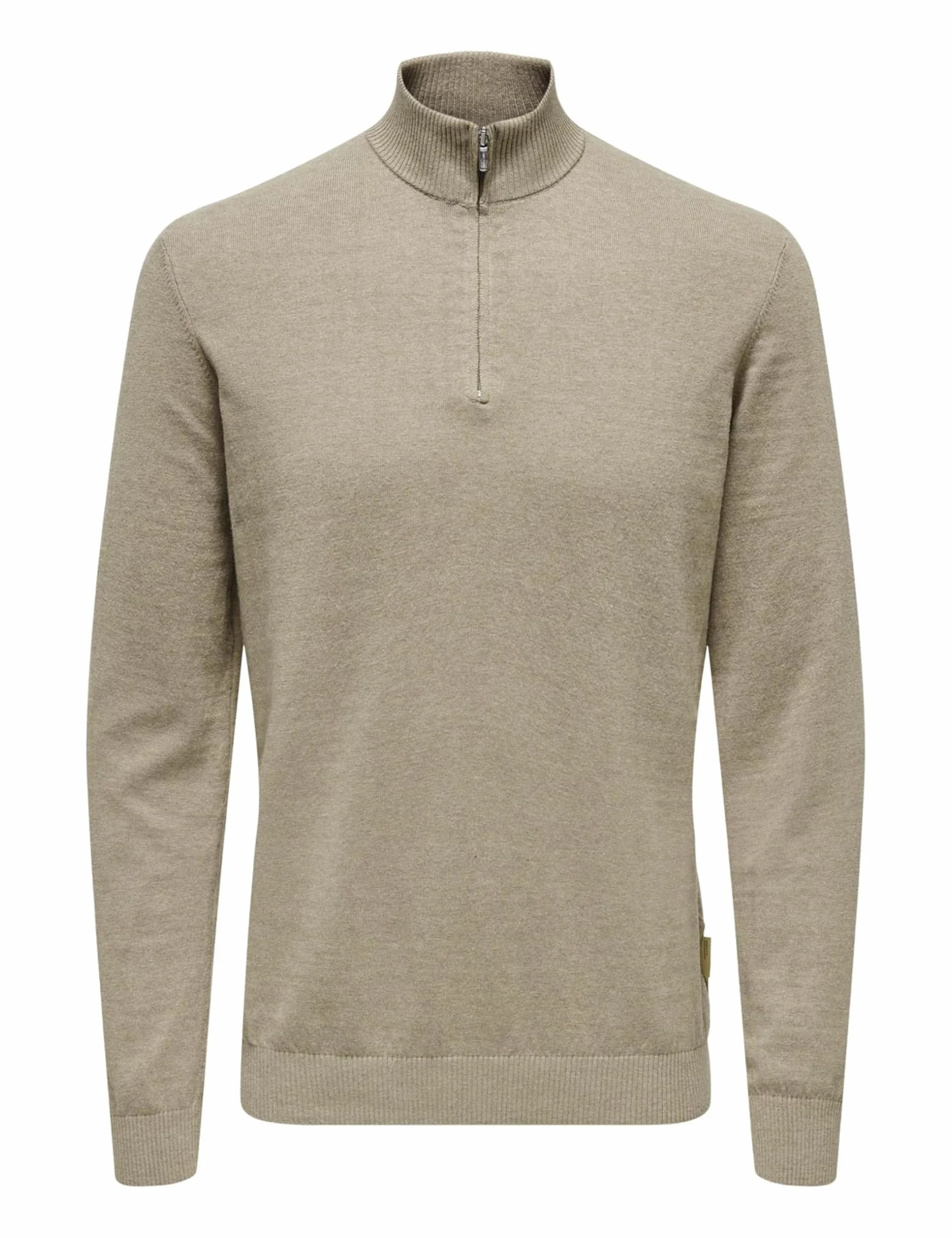 Only & Sons Sweter z dzianiny Mężczyźni Onsloui Reg 12 Mel Half Zip Knit