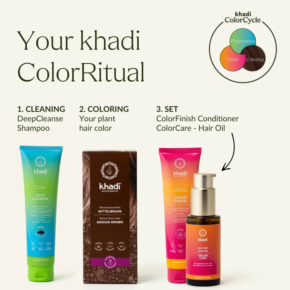 khadi COLOR CARE Ajurwedyjski olejek do włosów, kuracja utrwalająca kolor, ochrona UV, 50ml