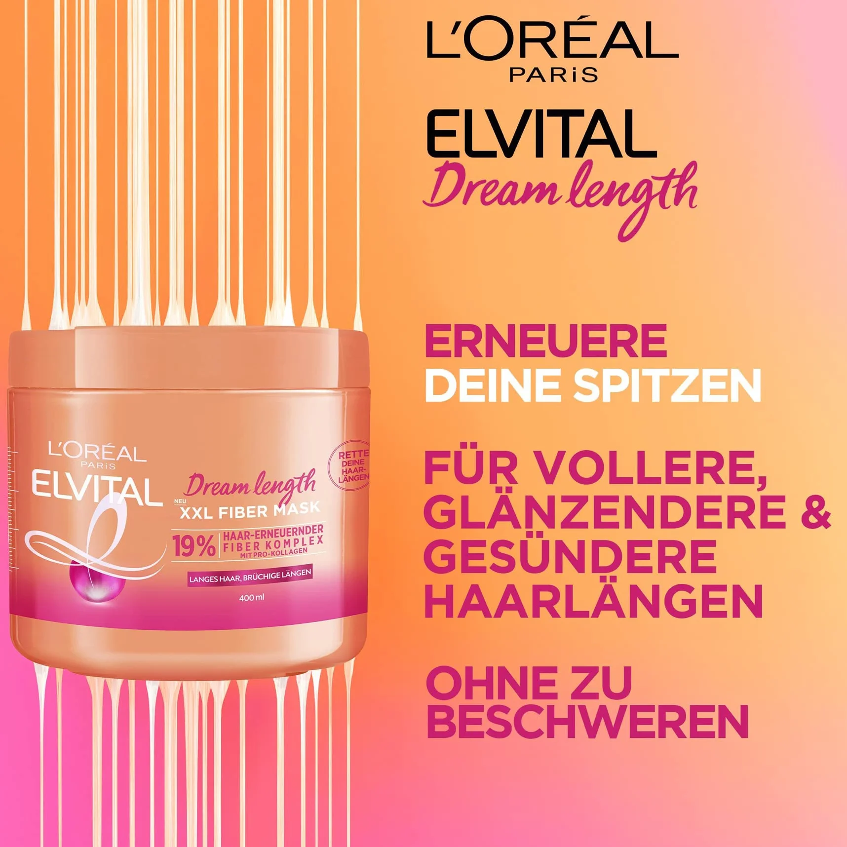 L’Oréal Paris Elvital Dream Length Xxl Kuracja do Włosów, 400 ml