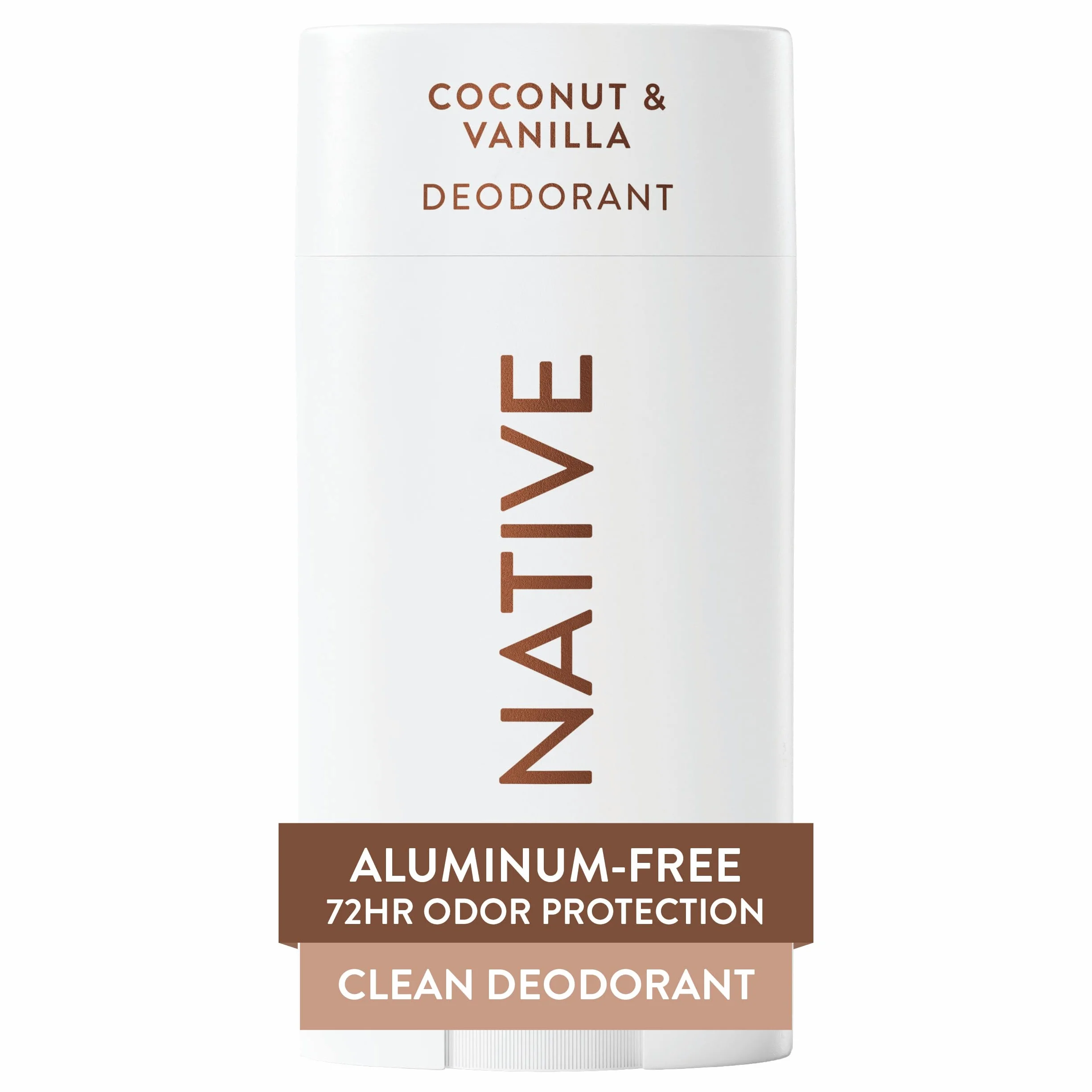 Native dezodorant dla kobiet i mężczyzn - bez alkoholu i aluminium - zapach kokosowo waniliowy - naturalny ekstrakt z masła shea, oleju kokosowego i sody - 72-godzinna kontrola zapachu (75ml)