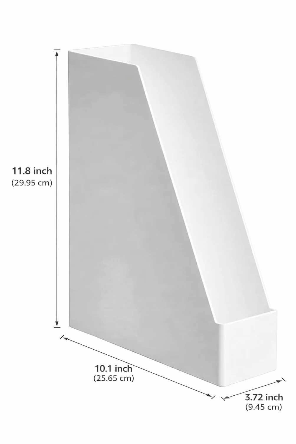Amazon Basics Prostokątny, 2 sztuki, organizer z tworzywa sztucznego, uchwyt na czasopisma, 2 sztuki, biały