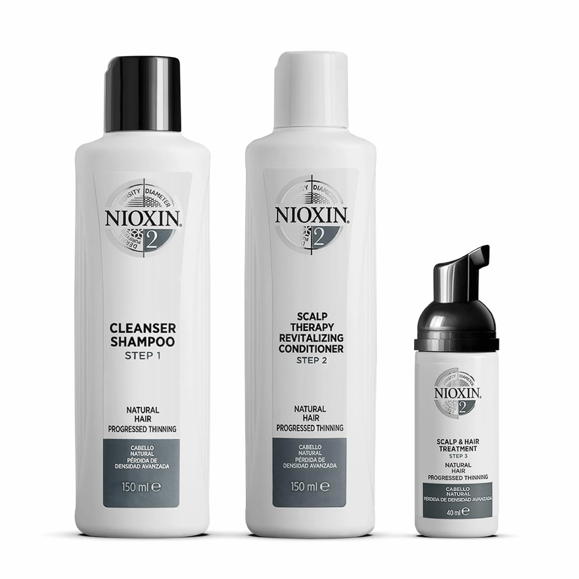 Nioxin System 2 Trial 3-etapowy zestaw do leczenia włosów naturalnych z utratą gęstości