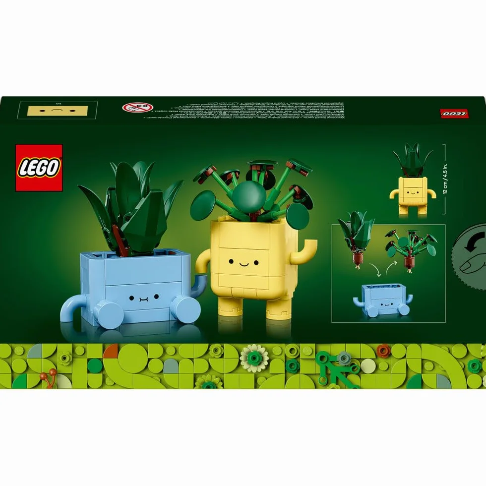 LEGO Botanicals Wesołe roślinki, dracena i pilea w doniczkach, zabawka konstrukcyjna dla dziecka, pomysł na prezent dla 9-latki, dla dziewczynki i chłopca, dekoracje do pokoju dziecięcego 10349