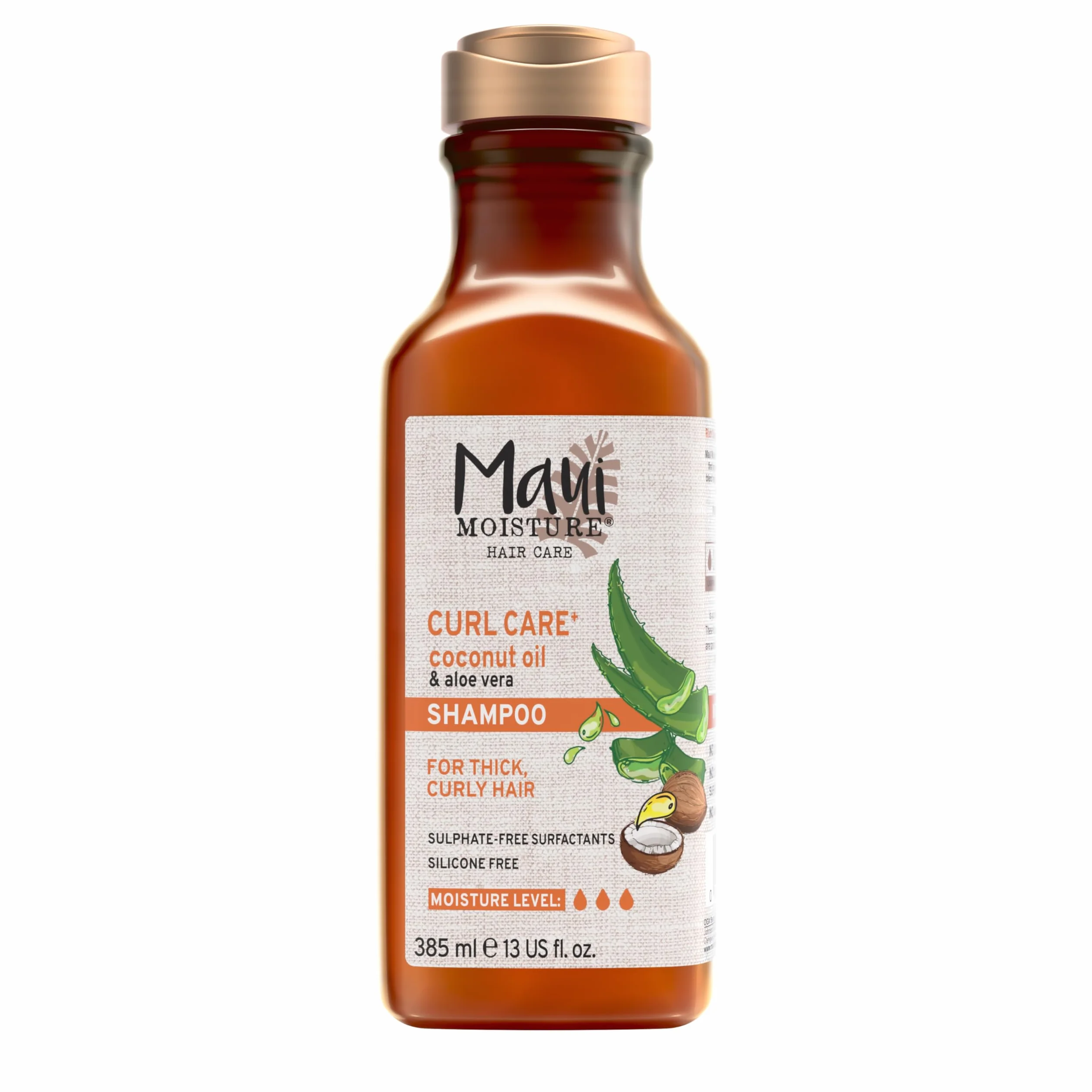 Maui Moisture Pielęgnacja włosów, Curl Quench+, olej kokosowy, szampon do włosów gęstych i kręconych, 385 ml (opakowanie może się różnić)