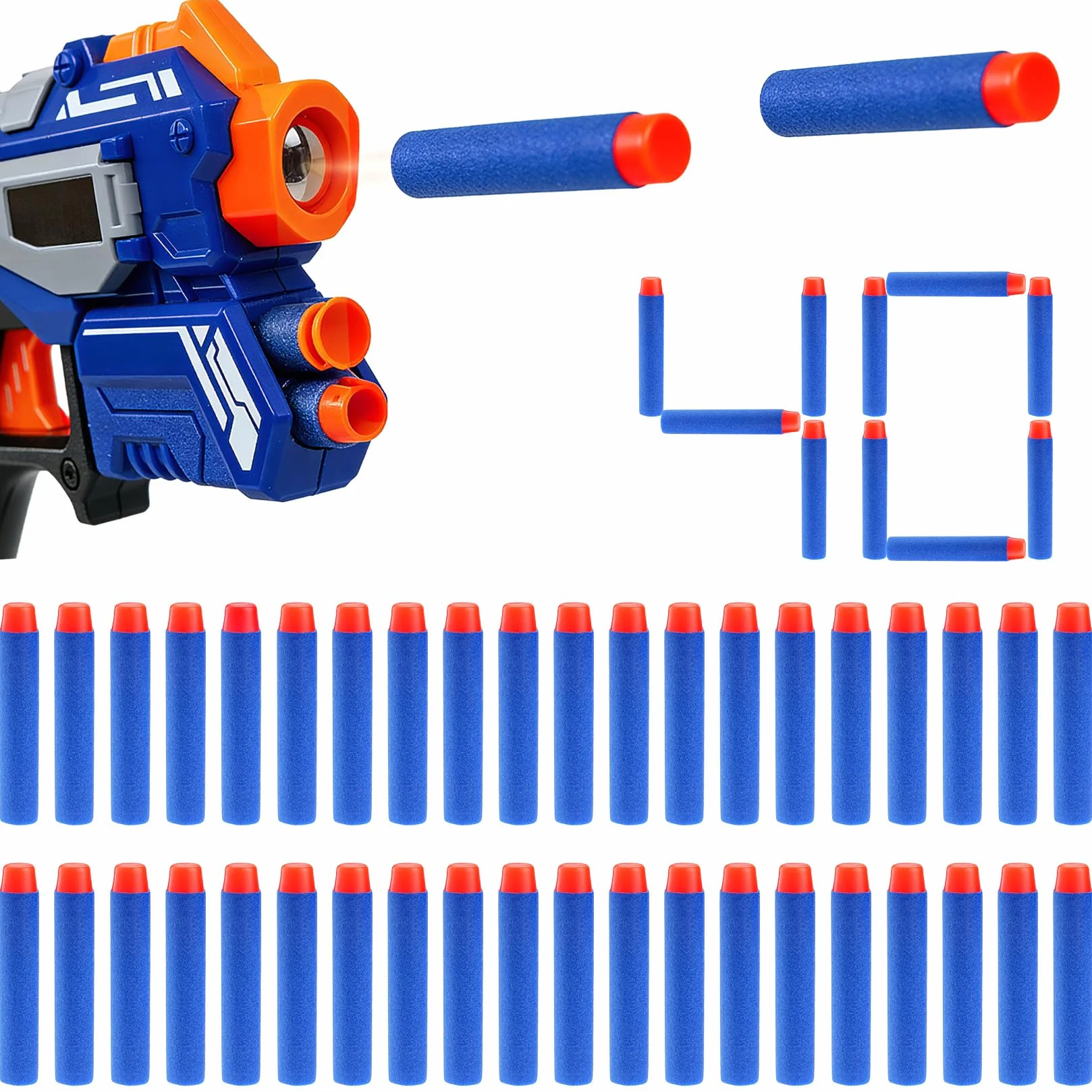 40 sztuk do rzutek Nerf, piankowe rzutki, zestaw do napełniania, do Nerf N-Strike Elite Series Blasters, rzutki do darta, do użytku na zewnątrz, dla rodziny, na imprezy