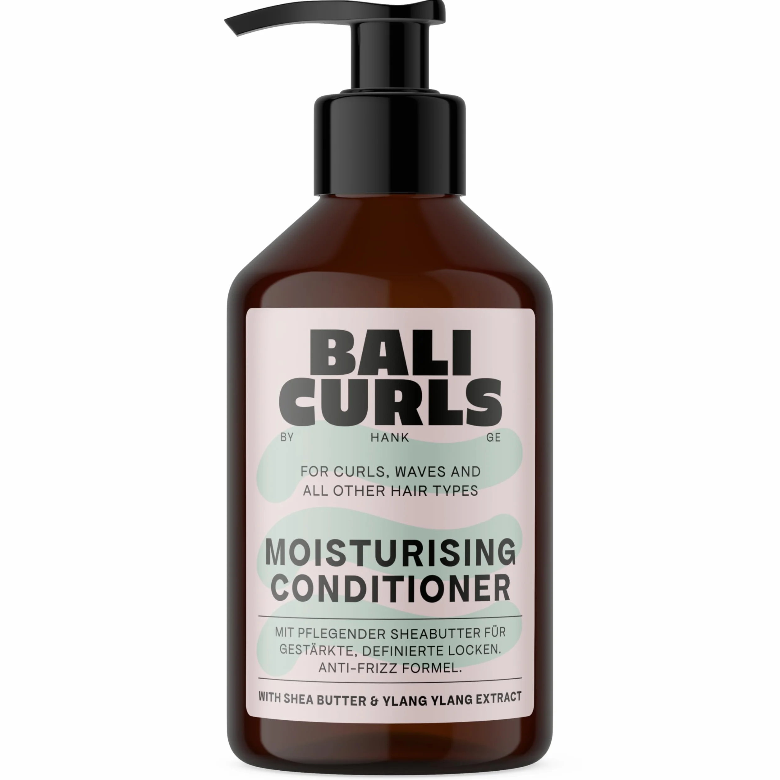 Bali Curls nawilżająca odżywka - nawilżająca odżywka z masłem shea, olejem kokosowym i ekstraktem z ylang-ylangu do naturalnych loków, wegańska odżywka do włosów suchych - 250 ml