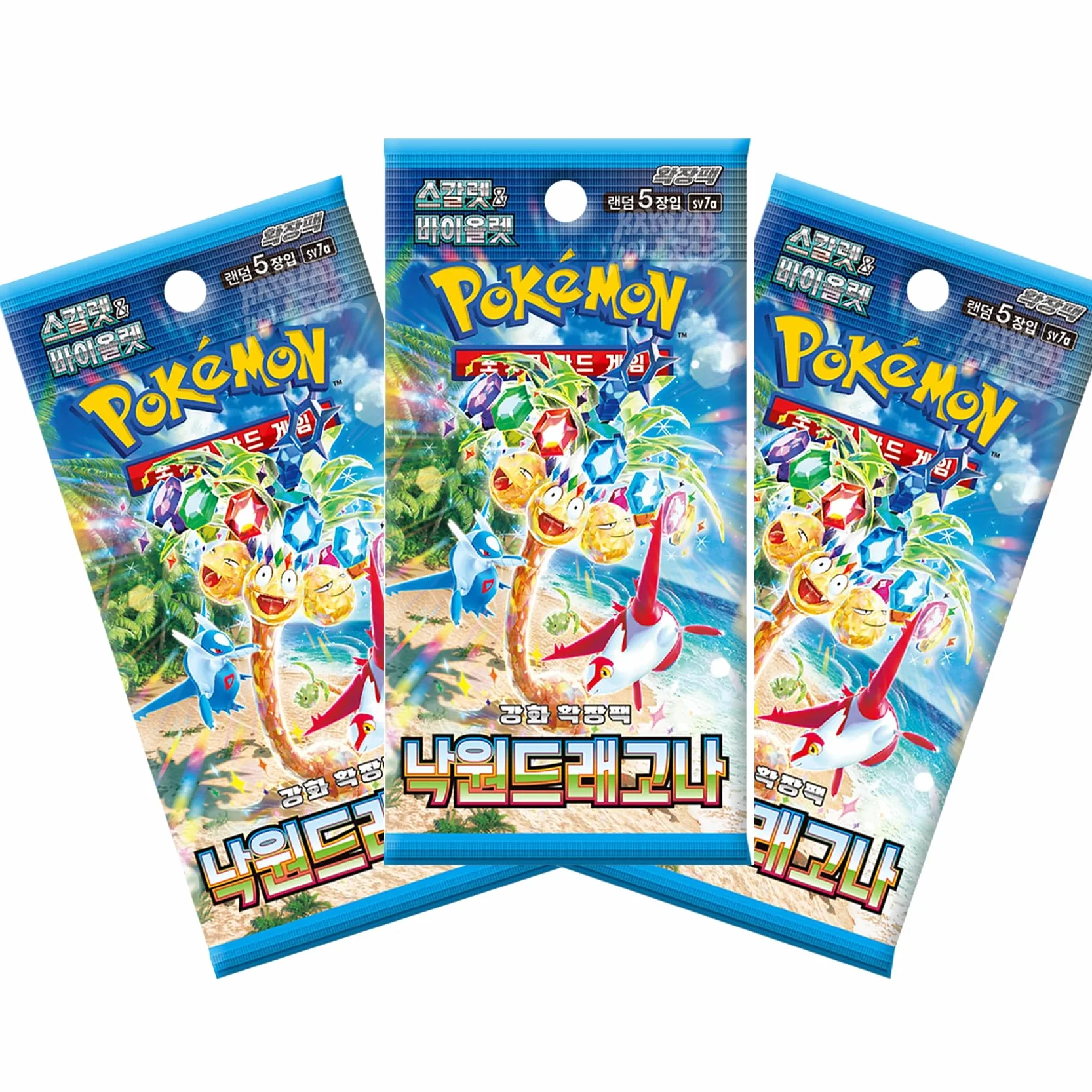 3 x Booster Packs – Paradise Dragona SV7a (koreański) | Pokémon TCG | Karmesin & Purpur Subset | po 5 kart w opakowaniu