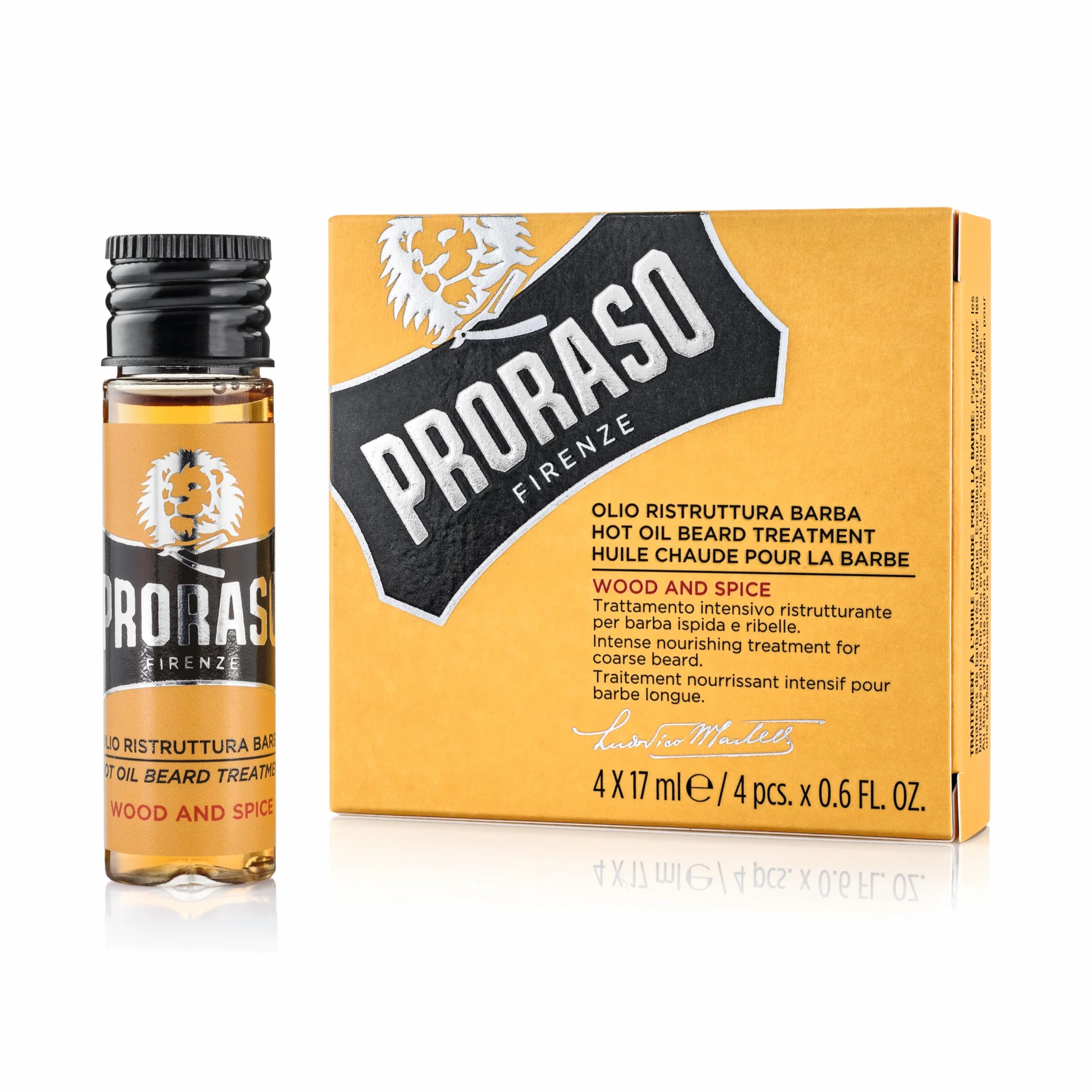 Proraso Hot Oil Beard Treatment Wood & Spice 4 x 17 ml