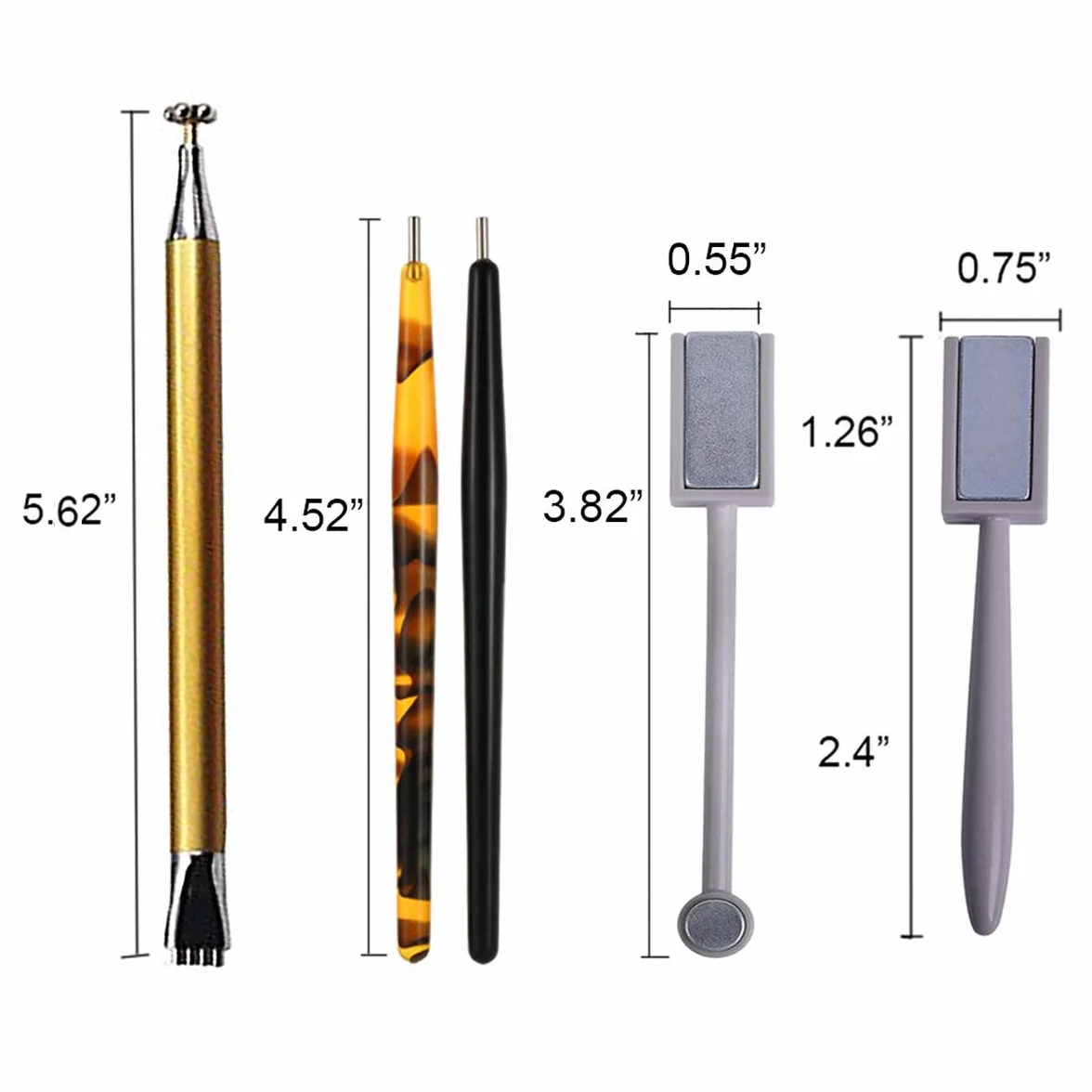 MWOOT Zestaw narzędzi z magnesem do paznokci, podwójna główka kwiat design magnes do paznokci długopis i silny magnes w sztyfcie kropki długopisy do samodzielnego wykonania 3D magnetyczne kocie oko