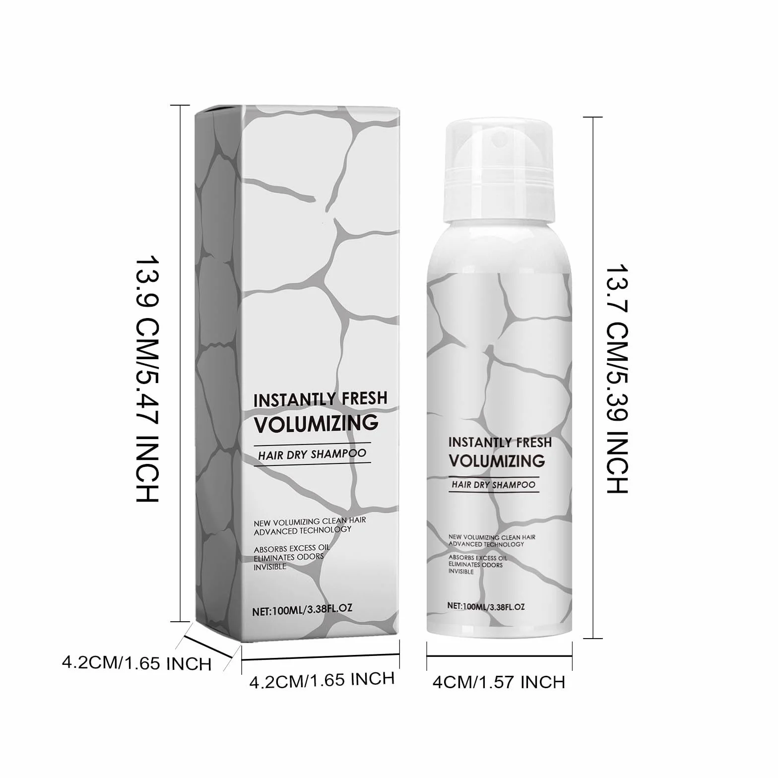 Suchy szampon, Instantly Fresh Volumising Hair Dry Shampoo Powder, Natural Volumising Spray do stylizacji, objętość włosów, odświeżający i nieścieralny (2,100 ml)
