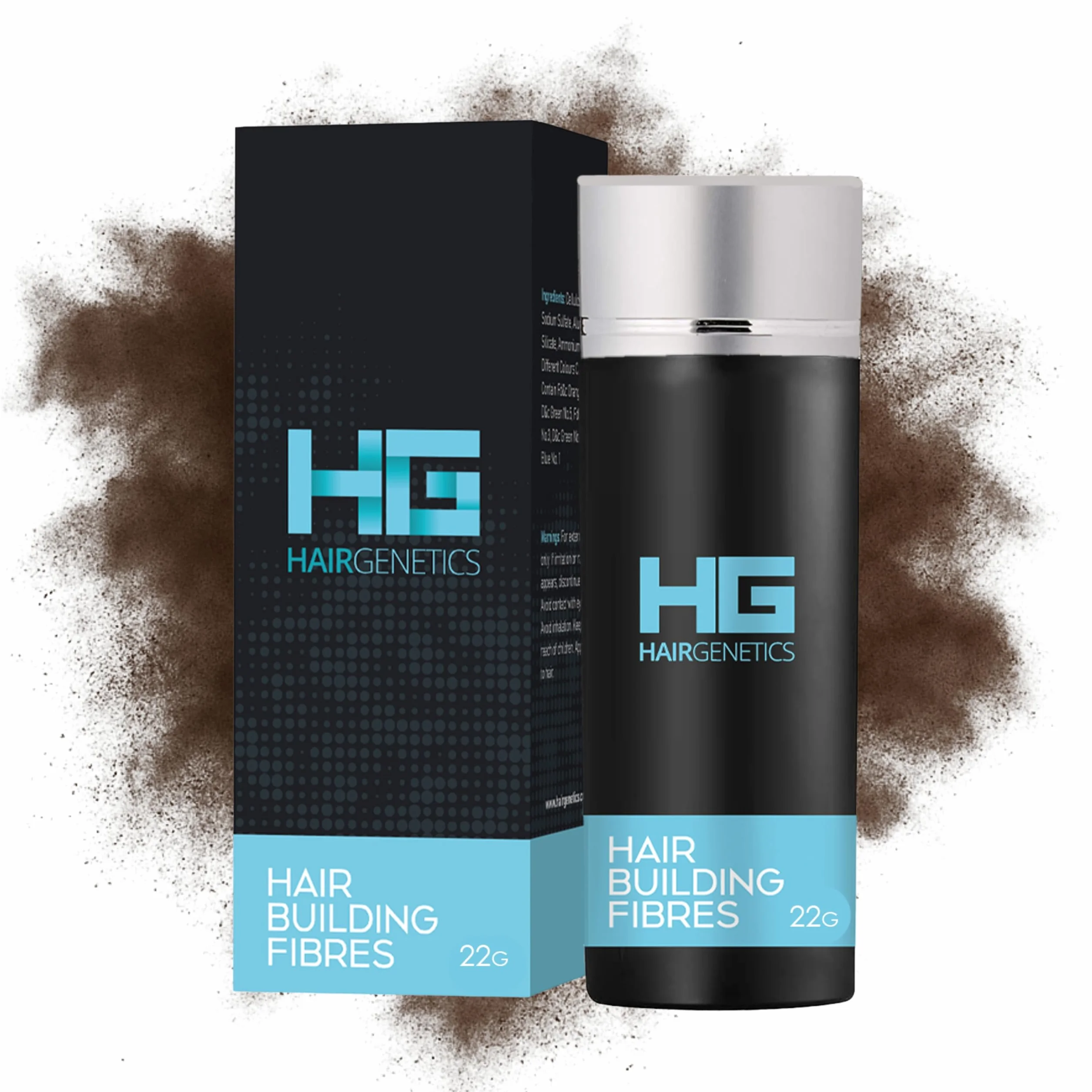 Hair Genetics Włókna włosów, na wypadanie i przerzedzanie włosów, 22 g, ciemnobrązowe