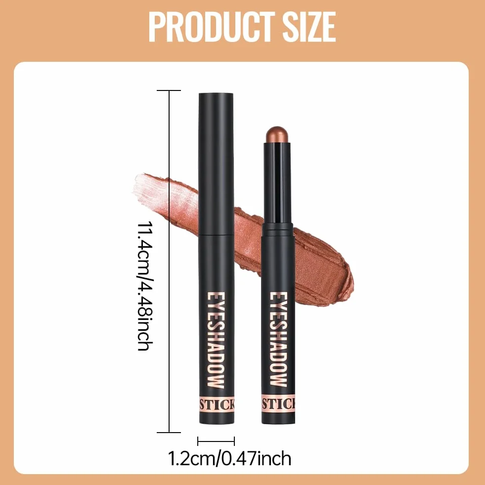 Cienie do powiek w sztyfcie, 6 x 2g Zestaw ołówków do cieni do powiek z brokatem i matowym, Eye Shadow Stick w kremie, łatwy w użyciu, tworzy kredki do oczu i długotrwały makijaż oczu (zestaw A)