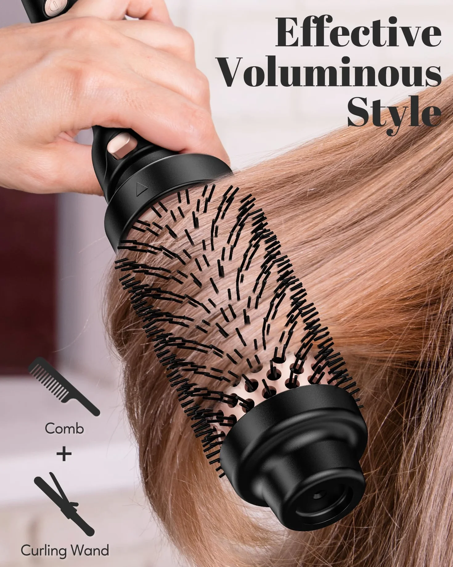 Terviiix Thermal Brush, Ceramiczna lokówka i gorąca szczotka z 9 temperaturami. 3 wymienne lokówki podróżne do krótkich, średnich i długich włosów (cylindry 32 mm, 38 mm i 45 mm), podwójne napięcie