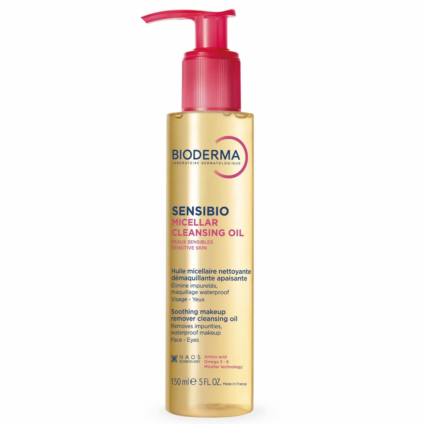 BIODERMA Sensibio Mizellenreinigungsöl reinigt, beruhigt und pflegt empfindliche Haut, 150 ml Olej