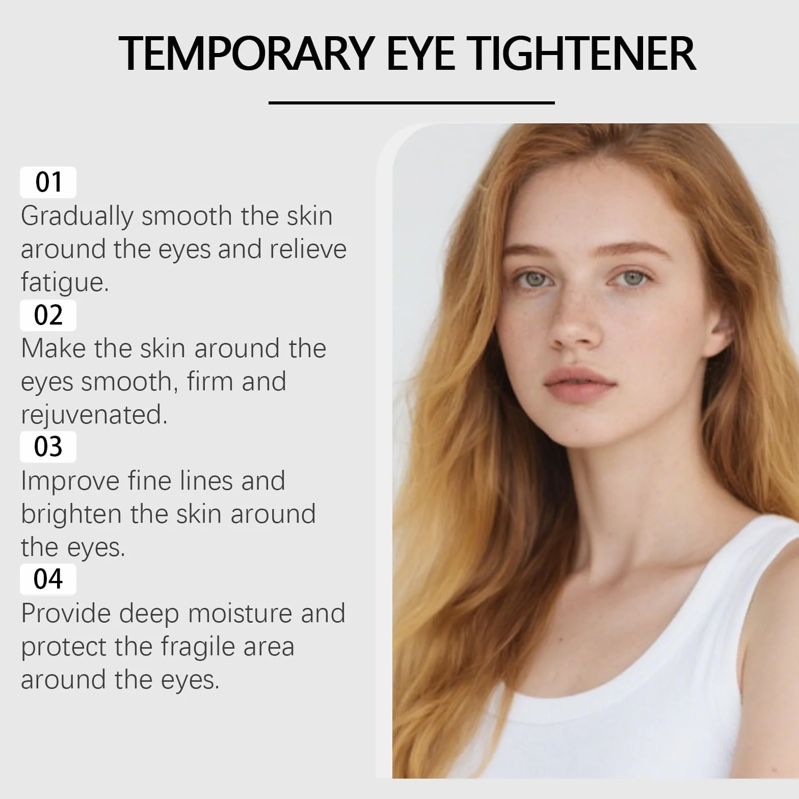 Temporary Eye Tightener Cream Instant Under Eye Lift do torebek, obrzęków i cieni, ujędrniający krem pod oczy do cienkich linii, formuła Easy-Wear do wszystkich rodzajów skóry (4 sztuki)
