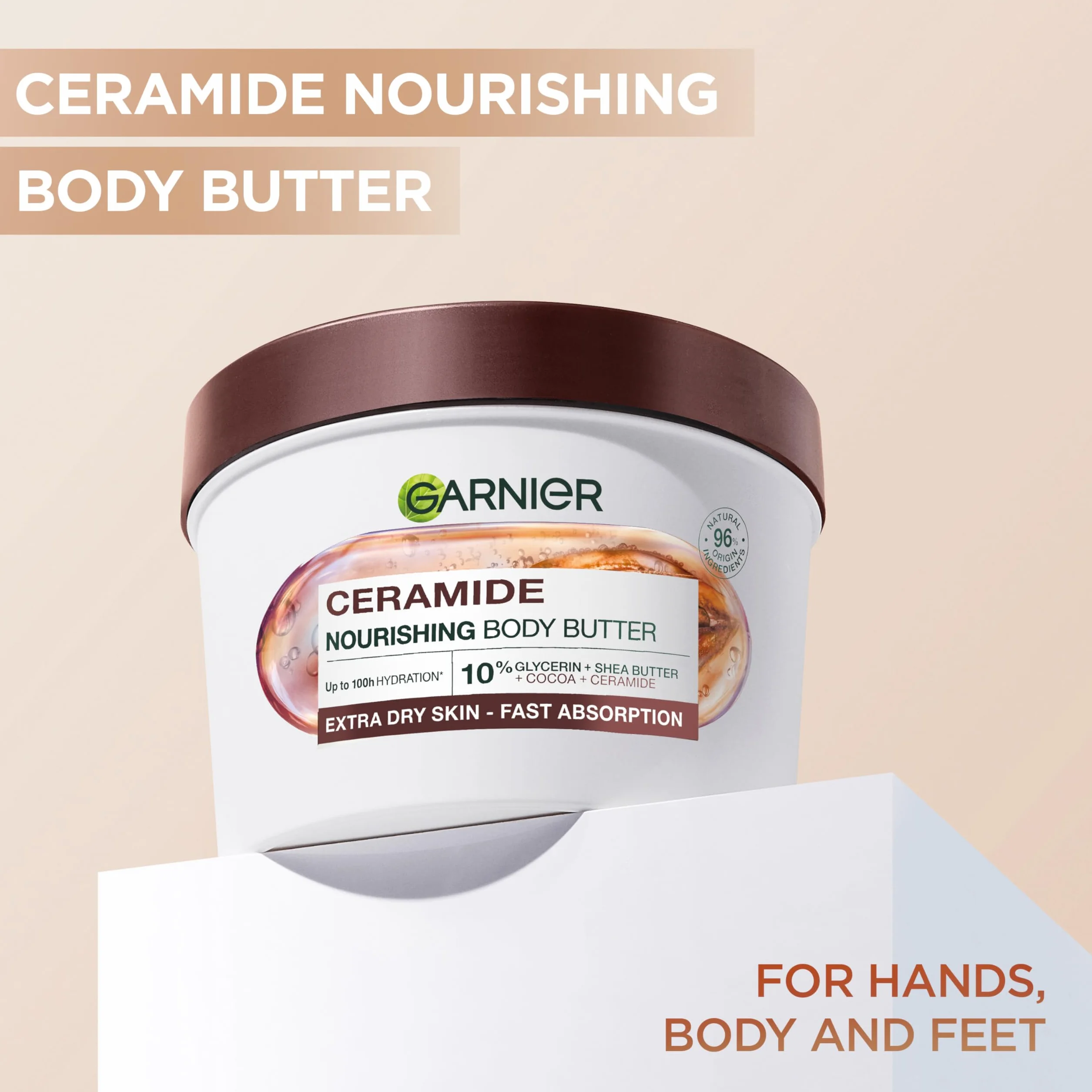 Garnier Body Superfood środek do pielęgnacji ciała 48h regenerujące masło do ciała z masłem kakaowym i ceramidami, 380 ml