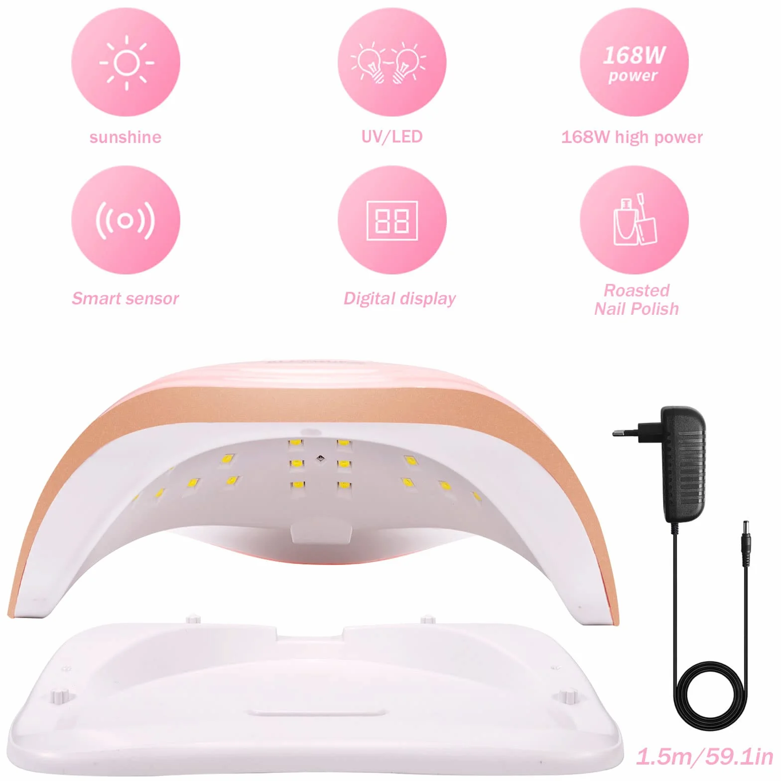 Lampa UV LED Do Paznokci, 54 W - Szybsza Suszarka Do Lakieru Żelowego Z 3 Ustawieniami Timera, Jakość Salonowa, Profesjonalna, Automatyczny Czujnik