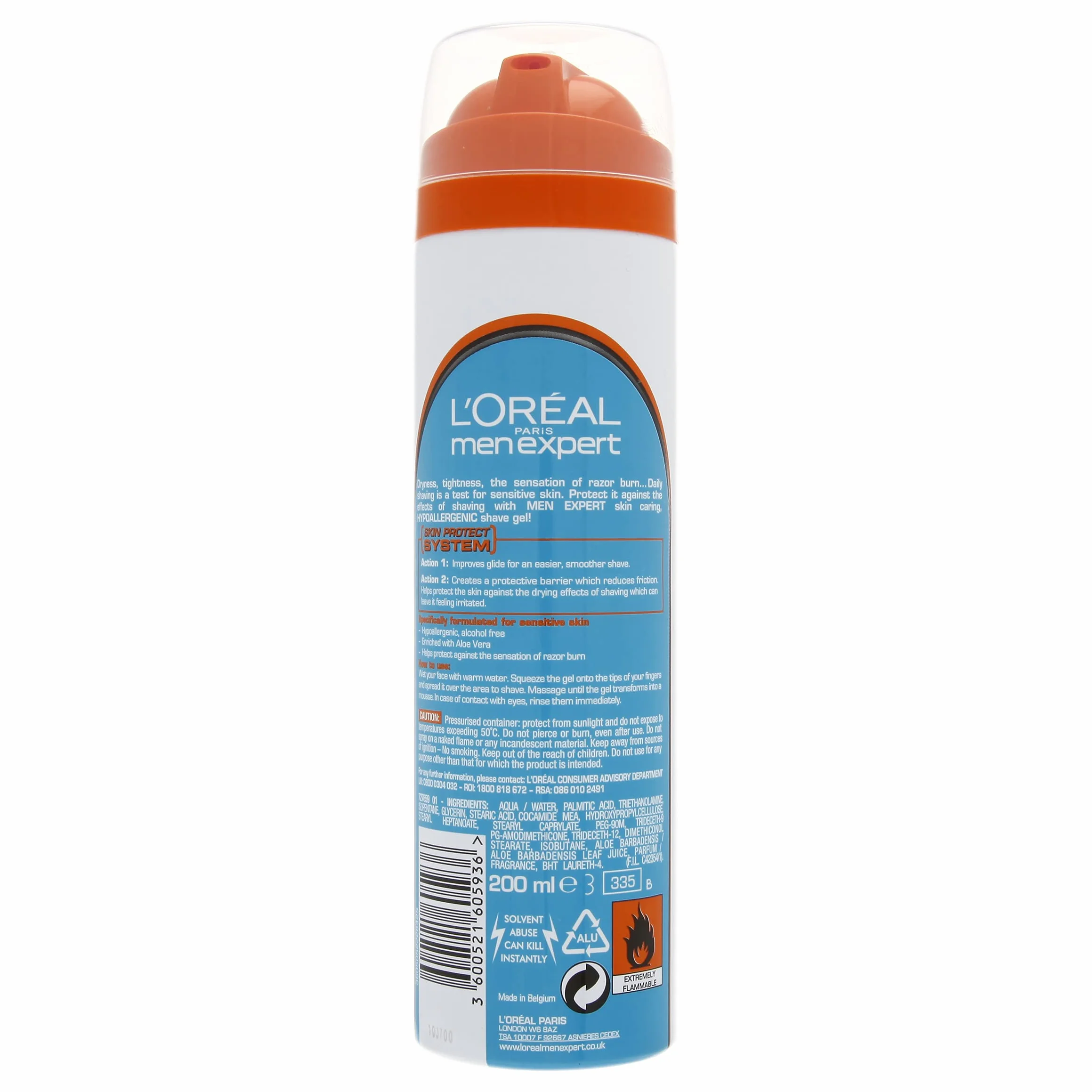 L'Oreal Men Expert Sensitive delikatny żel do golenia, 200 ml