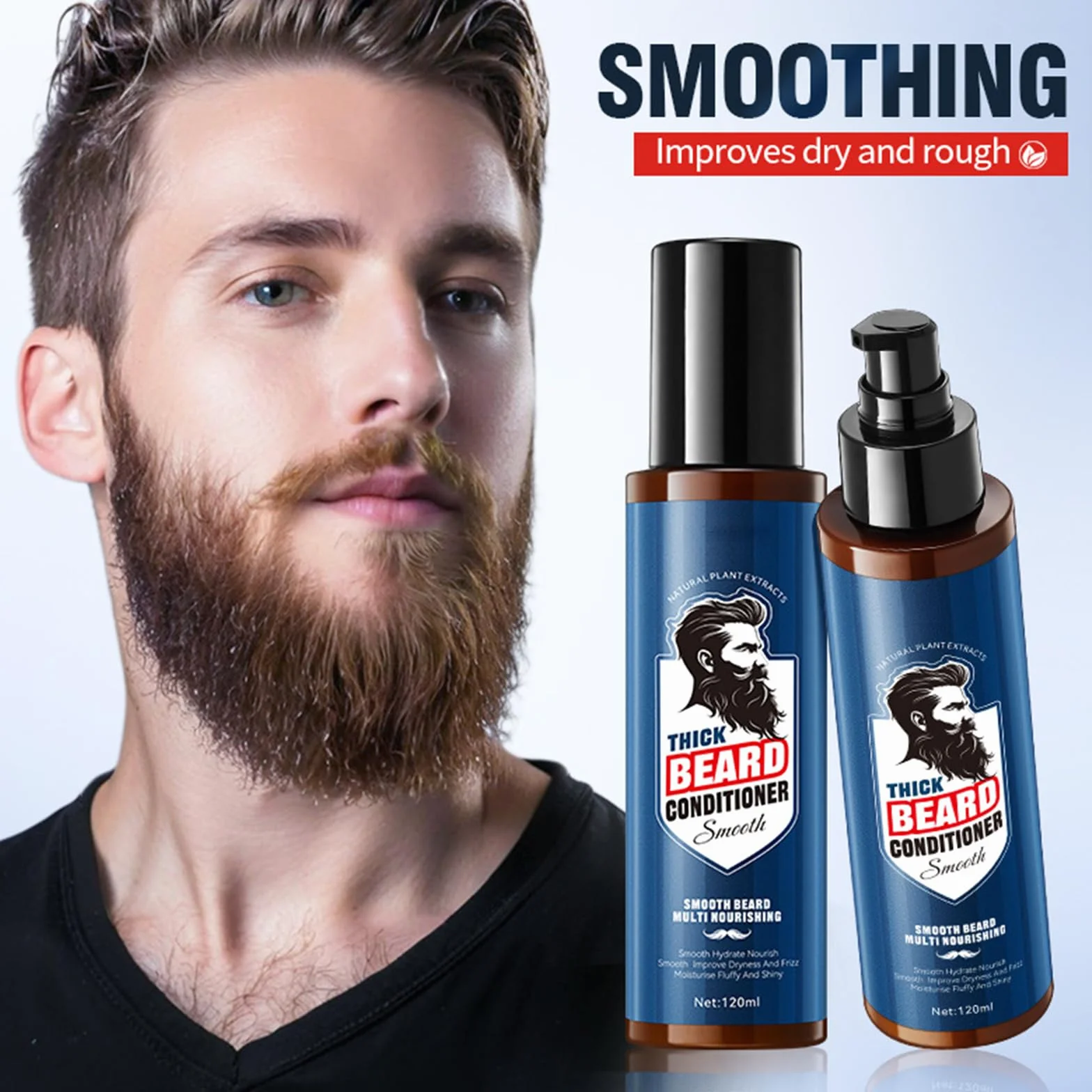 Beard odżywka do brody z olejkiem arganowym, naturalna odżywka do brody, do miękkiej, zadbanej brody, pielęgnuje suche włosy, wegańska, wzmacnia brodę i redukuje rozdwajanie końcówek