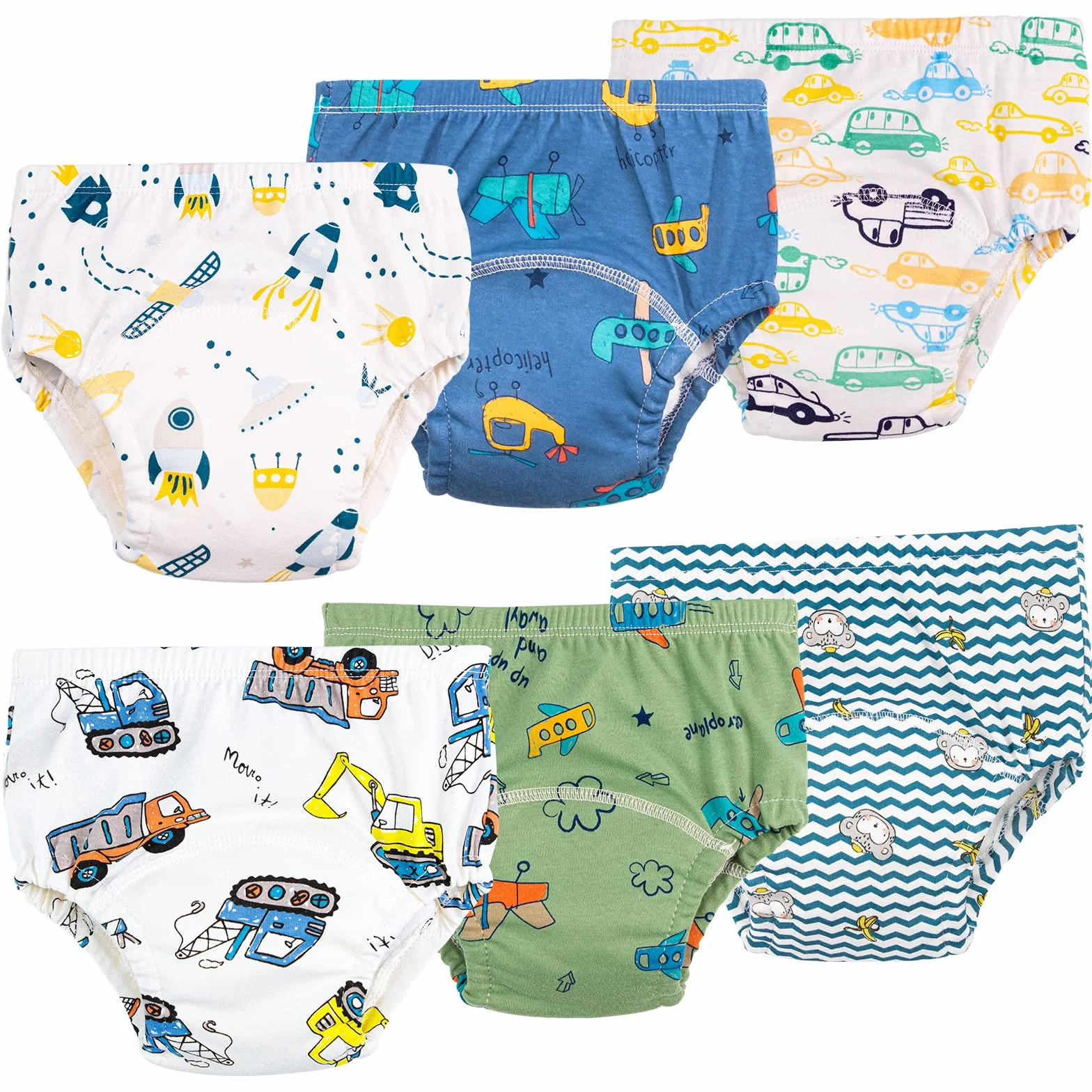 Potty Training Pants for Boys Girls,6 Pakiety Reusable Baby Training Pants Soft Washable, 2-6 lat, niebieski, 0 mesi