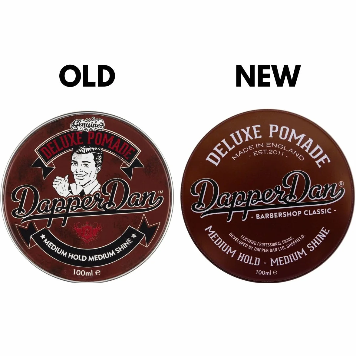 Dapper Dan Deluxe Pomada, Medium Hold Medium Shine, wszechstronna, elastyczna, na bazie wody, profesjonalny wygląd, 1 x 100 ml